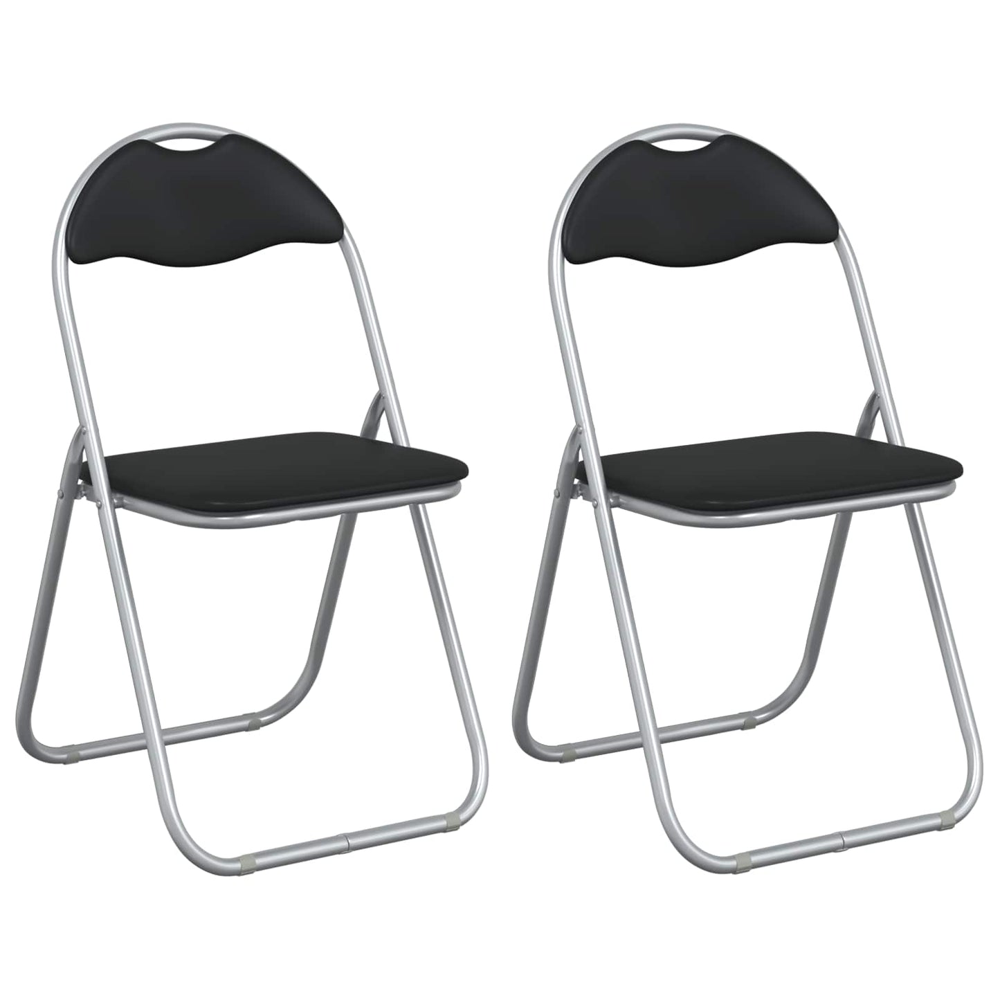 Klappstuhl 2 pcs Schwarz und Grau 48 x 43,5 x 81 cm Kunstleder