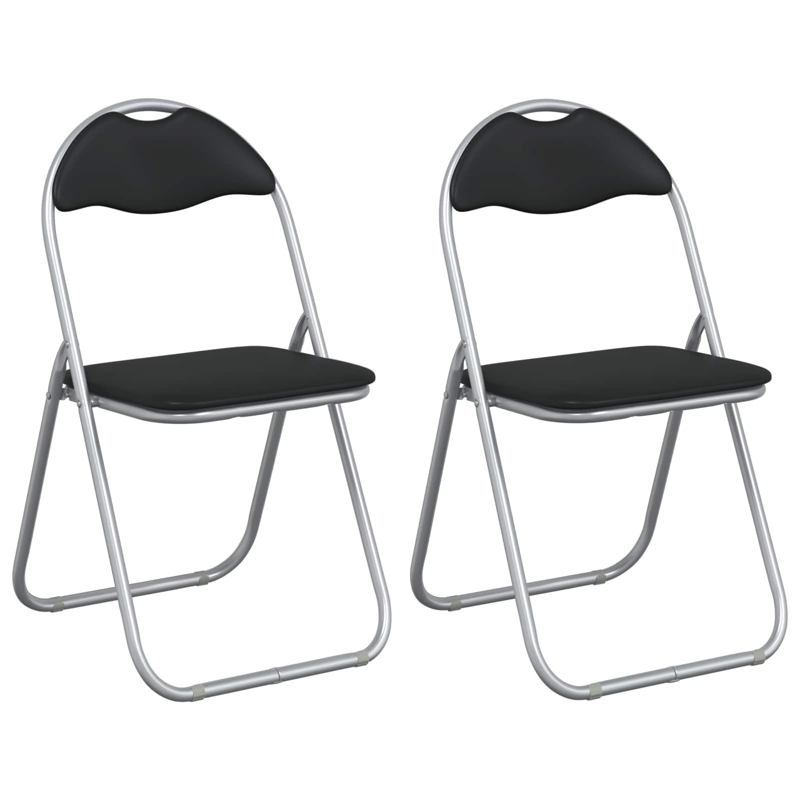 Klappstuhl 2 pcs Schwarz und Grau 48 x 43,5 x 81 cm Kunstleder