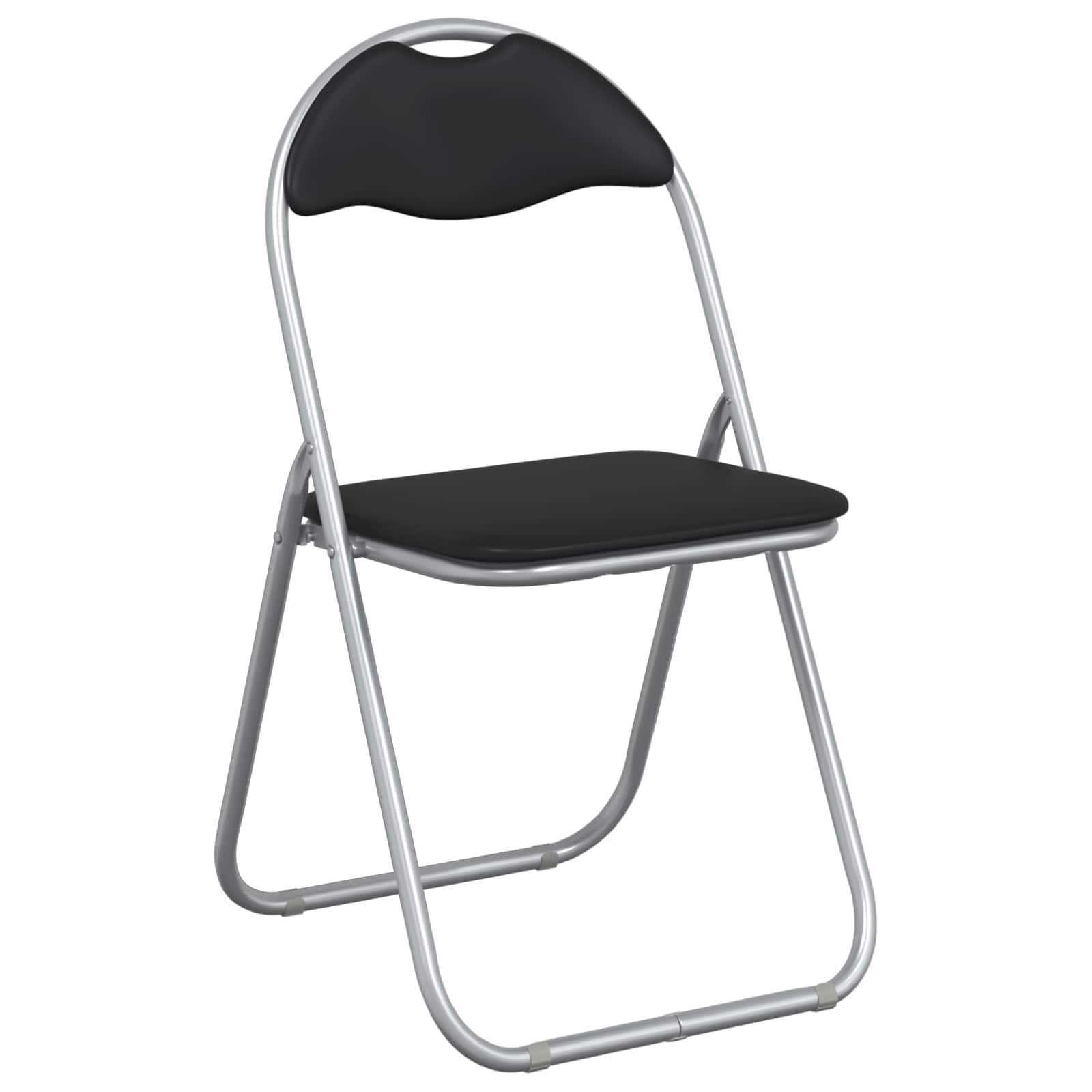 Klappstuhl 2 pcs Schwarz und Grau 48 x 43,5 x 81 cm Kunstleder