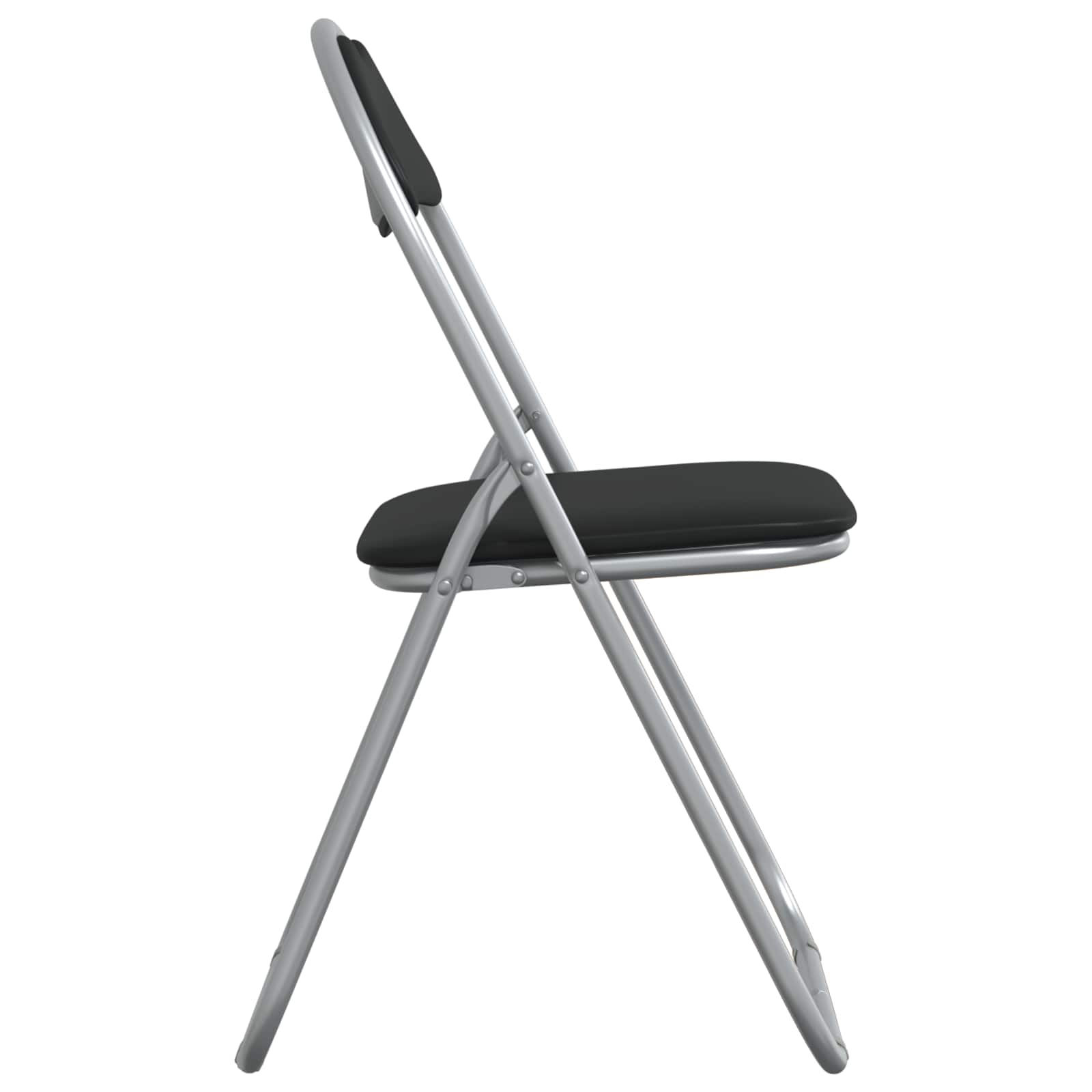Klappstuhl 2 pcs Schwarz und Grau 48 x 43,5 x 81 cm Kunstleder