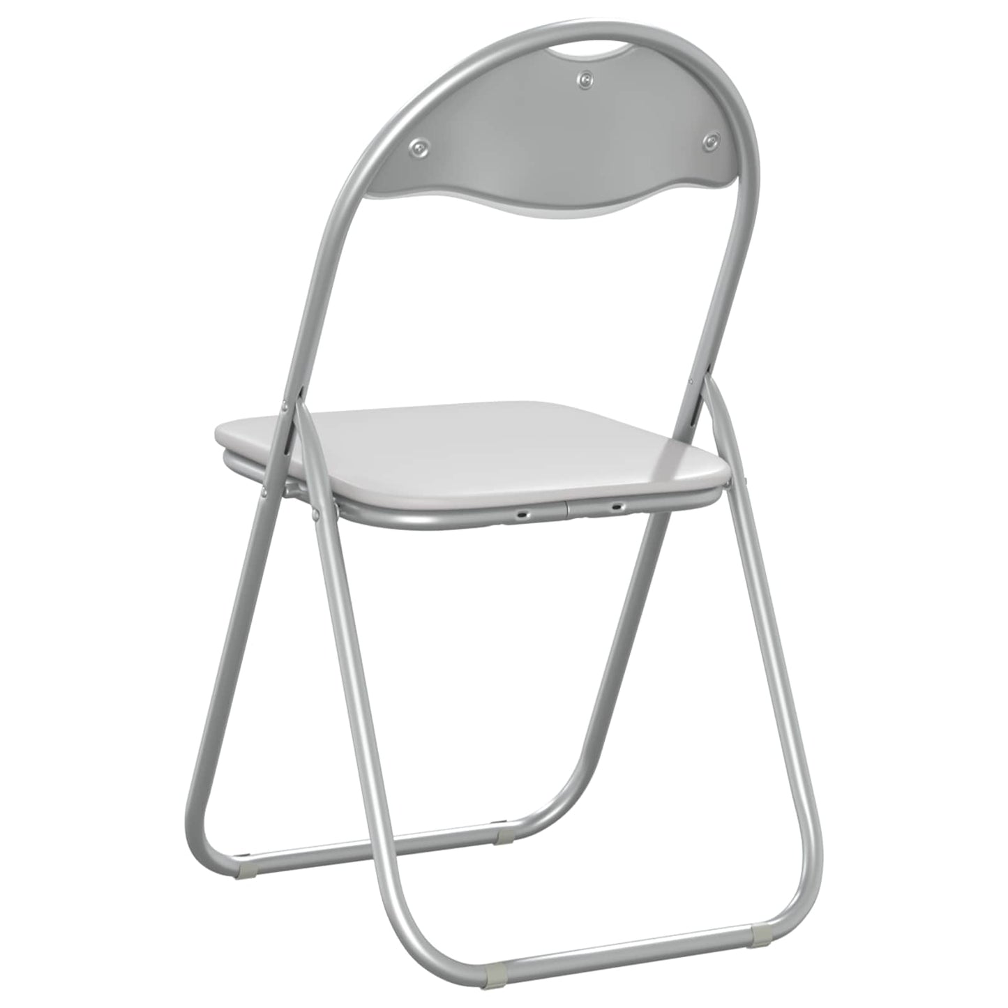 Klappstuhl 2 Stk. Kunstleder Weiß und Grau 48 x 43,5 x 81 cm