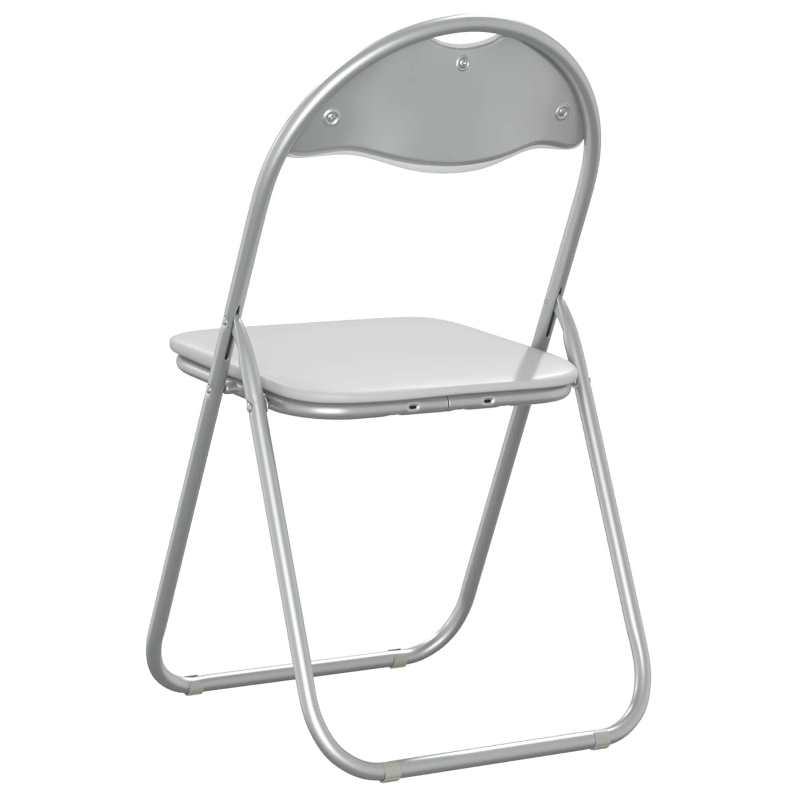 Klappstuhl 2 Stk. Kunstleder Weiß und Grau 48 x 43,5 x 81 cm