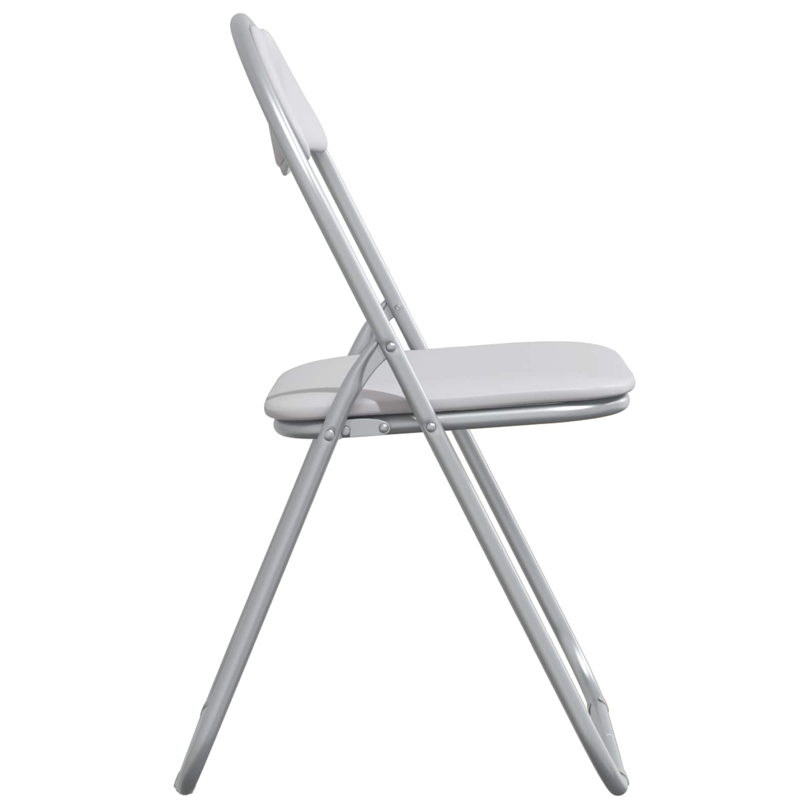 Klappstuhl 2 Stk. Kunstleder Weiß und Grau 48 x 43,5 x 81 cm