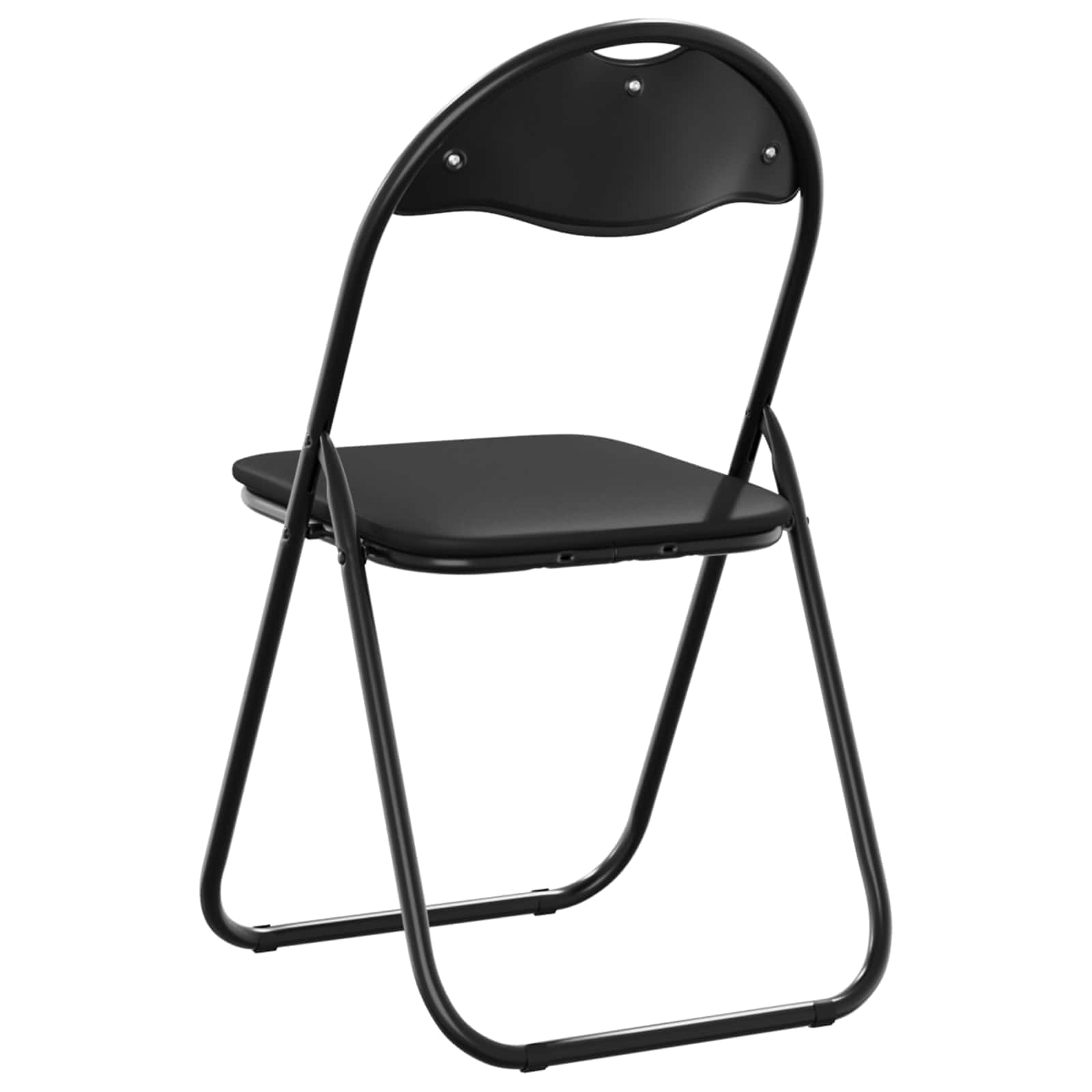 Klappstuhl 2 Stk. Kunstleder Schwarz 48 x 43,5 x 81 cm
