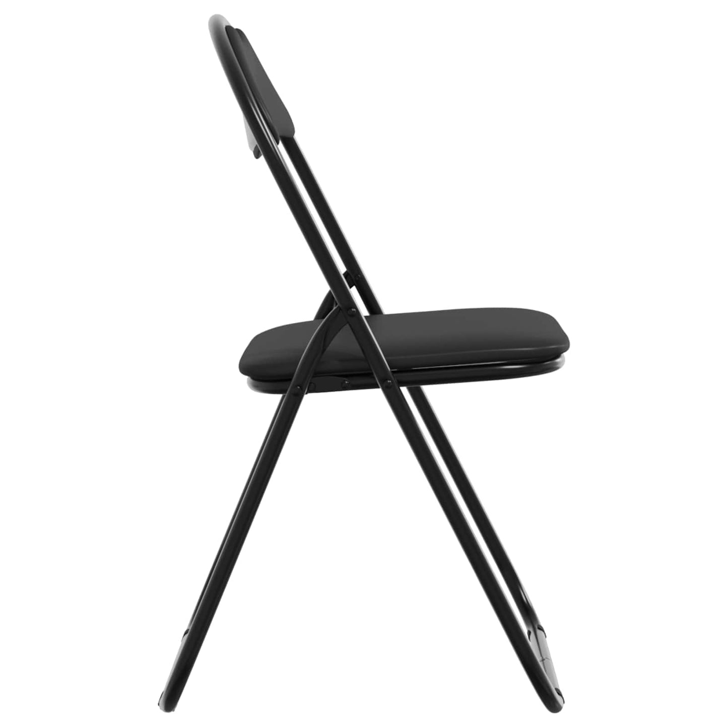 Klappstuhl 2 Stk. Kunstleder Schwarz 48 x 43,5 x 81 cm