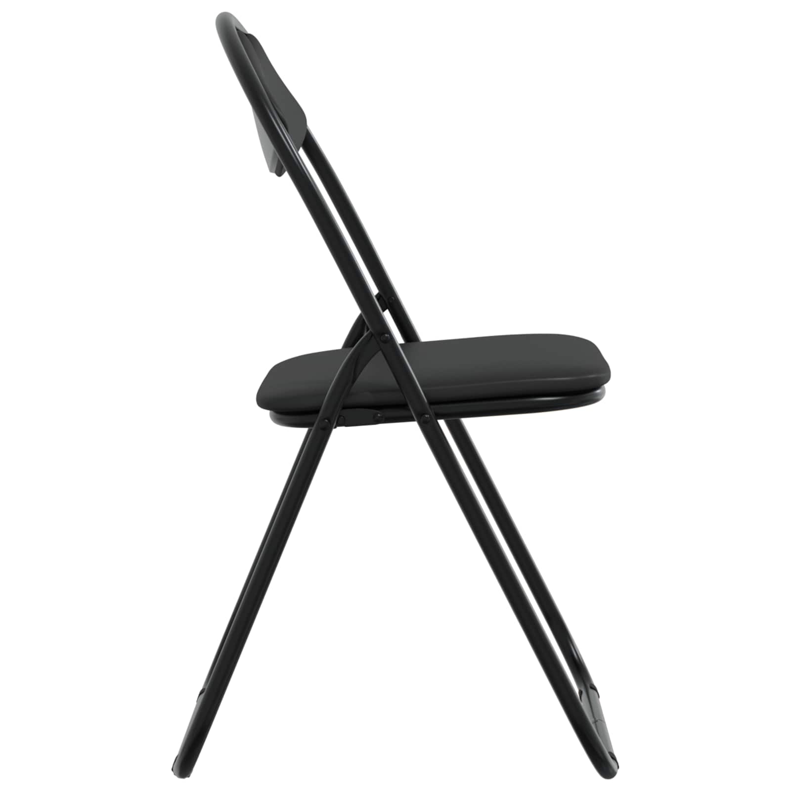 Klappstuhl 2 Stk. Kunstleder Schwarz 48 x 43,5 x 81 cm
