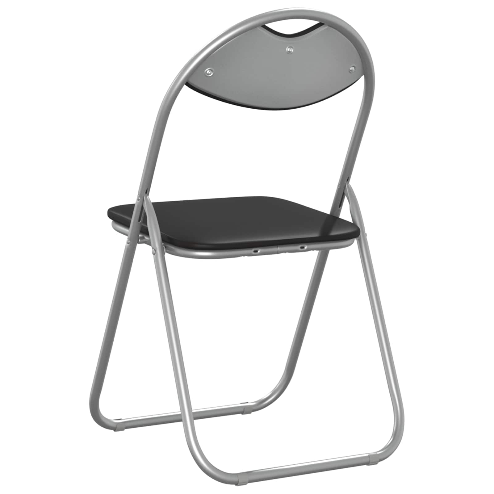 Klappstuhl 8 Stk. Kunstleder Schwarz und Grau 48 x 43,5 x 81 cm