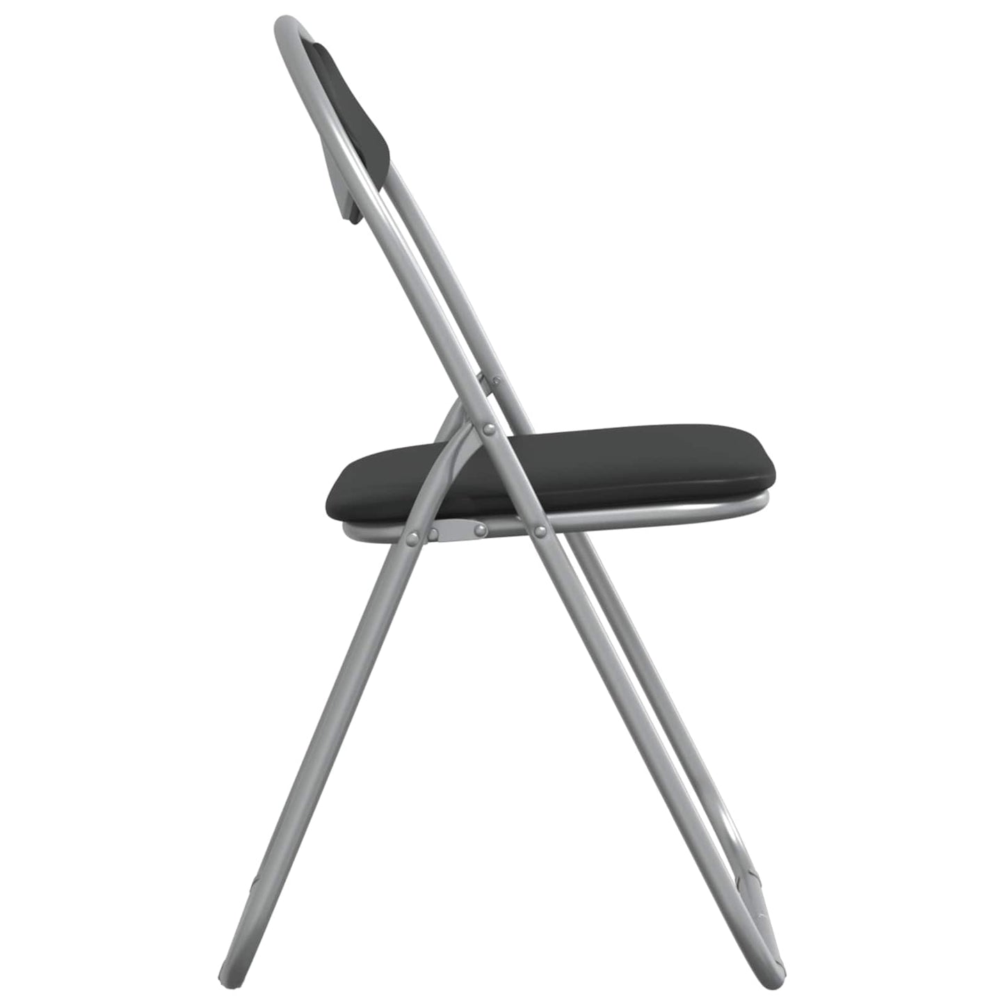 Klappstuhl 8 Stk. Kunstleder Schwarz und Grau 48 x 43,5 x 81 cm