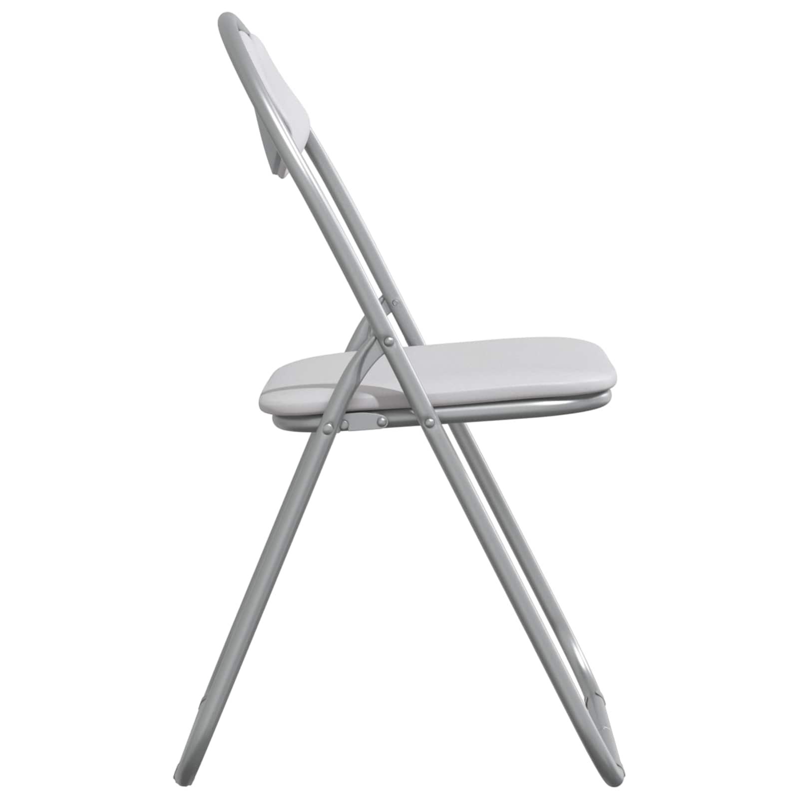 Klappstuhl 8 stk. Kunstleder Weiß und Grau 48 x 43,5 x 81 cm