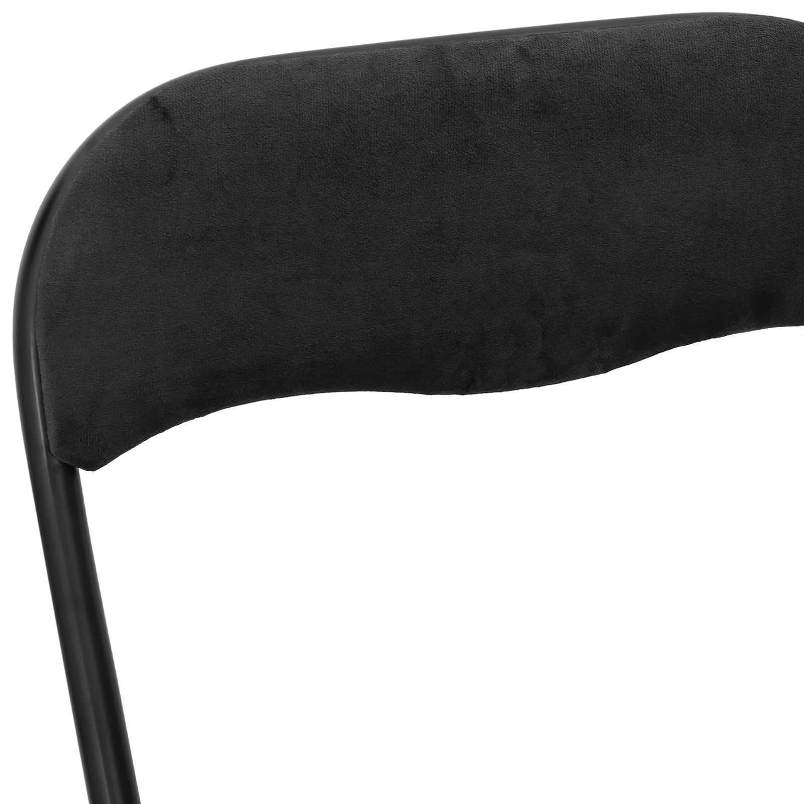 Klappstuhl 2 Stk. Samt Schwarz 48 x 44 x 78 cm
