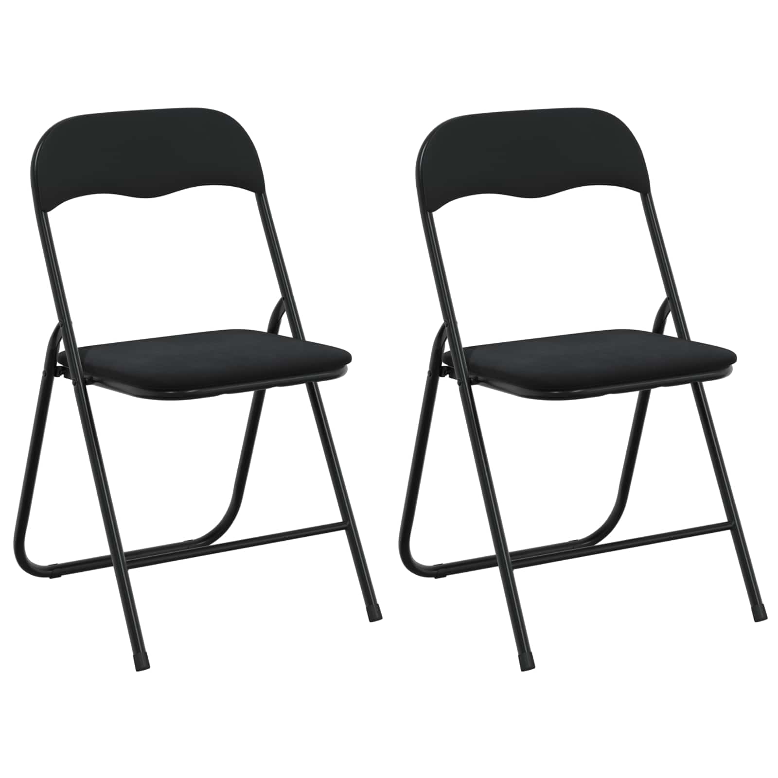 Klappstuhl 2 Stk. Samt Schwarz 48 x 44 x 78 cm