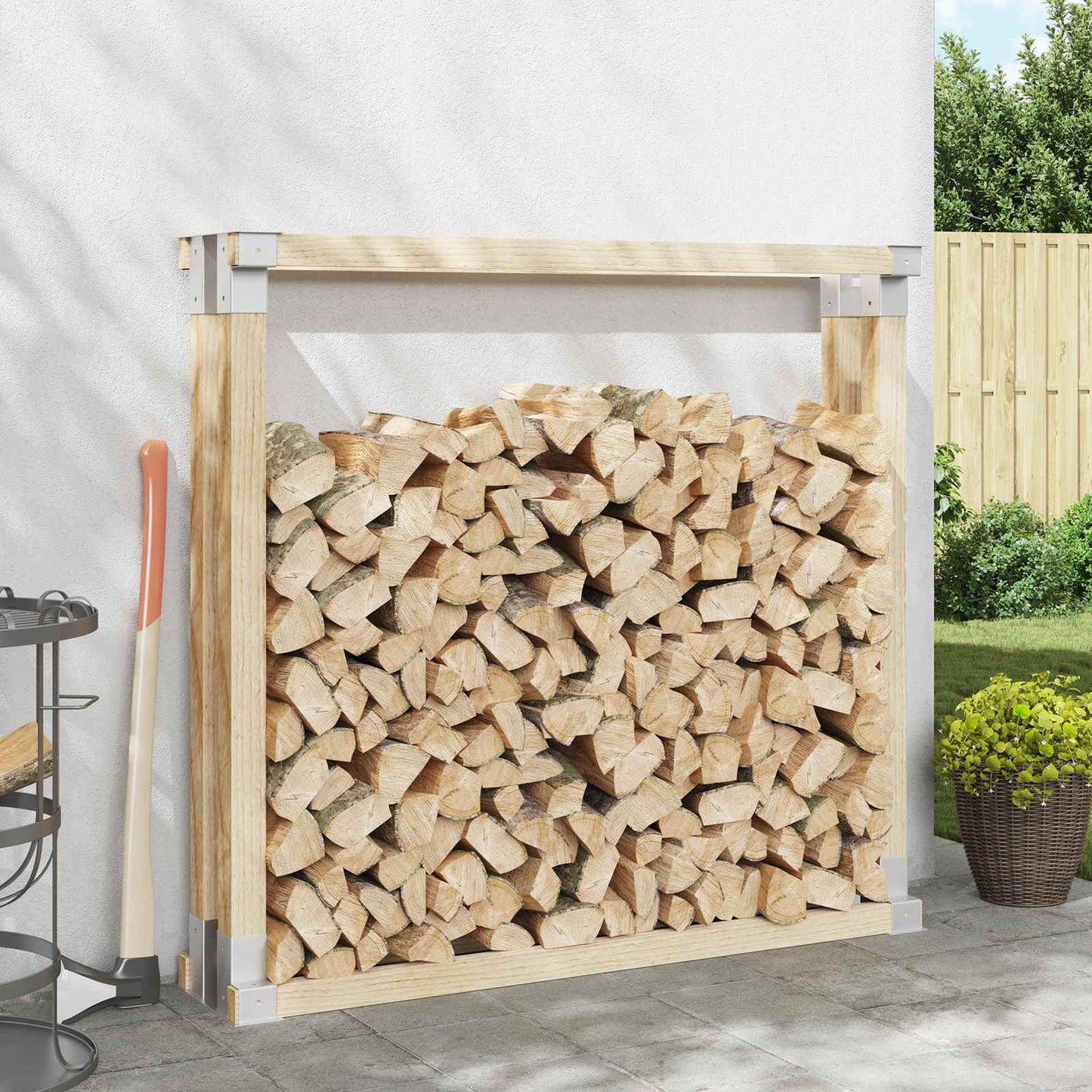 Hilfsmittel für Holzstapel 12 Stk. Silber 34 x 10 x 15 cm Stahl