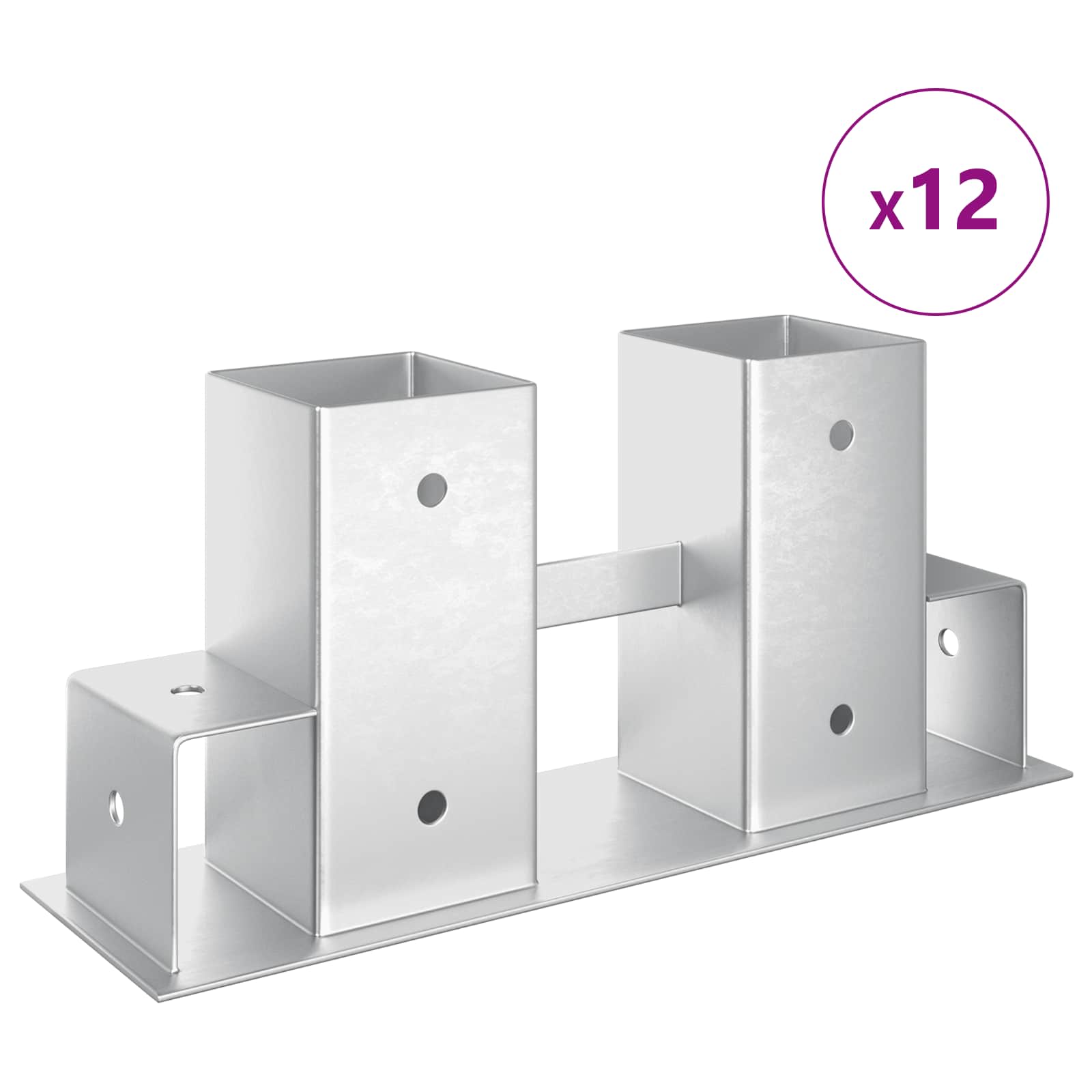 Hilfsmittel für Holzstapel 12 Stk. Silber 34 x 10 x 15 cm Stahl