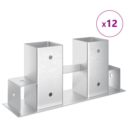 Hilfsmittel für Holzstapel 12 Stk. Silber 34 x 10 x 15 cm Stahl