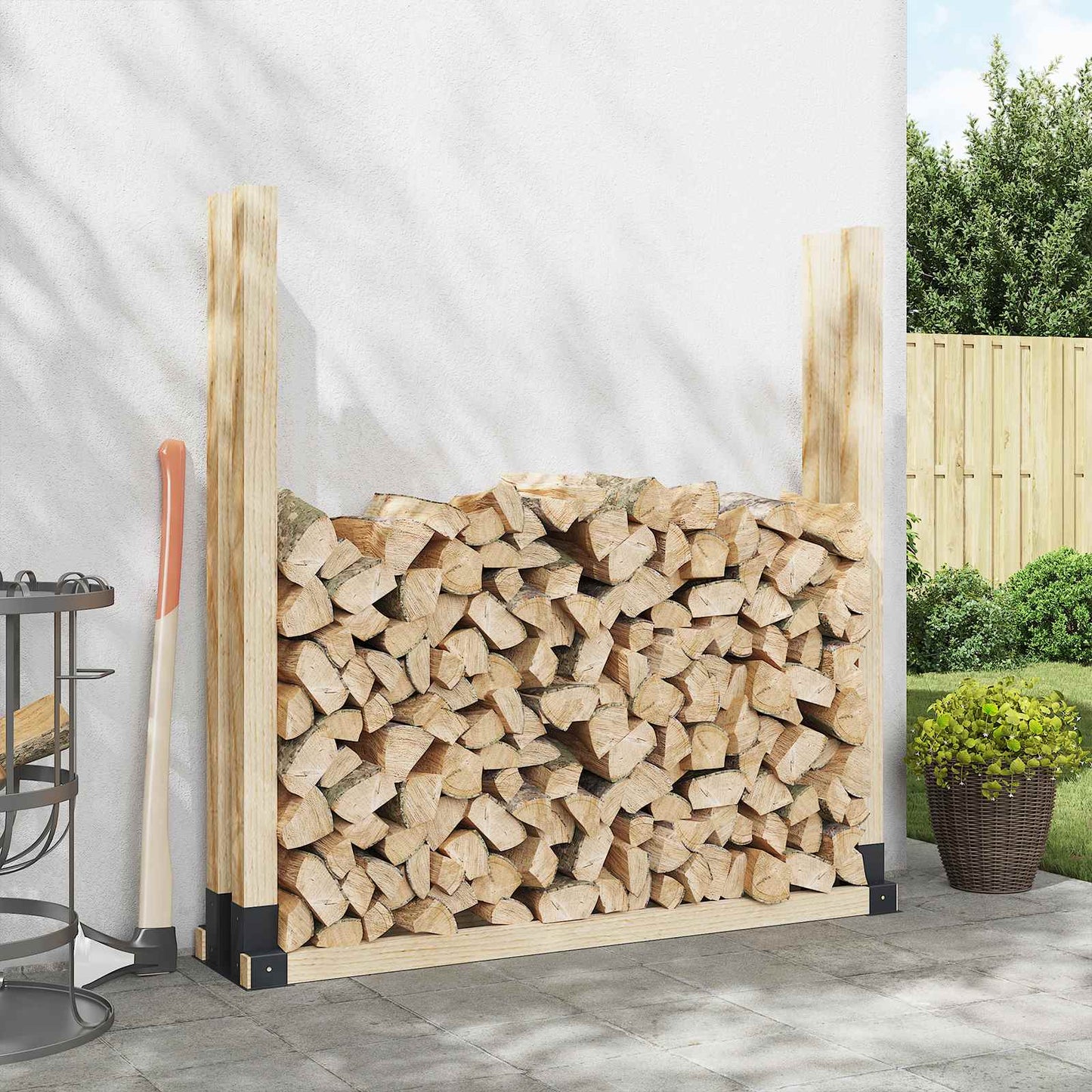 Hilfsmittel für Holzstapel 2 Stk. Anthrazit 34 x 10 x 15 cm