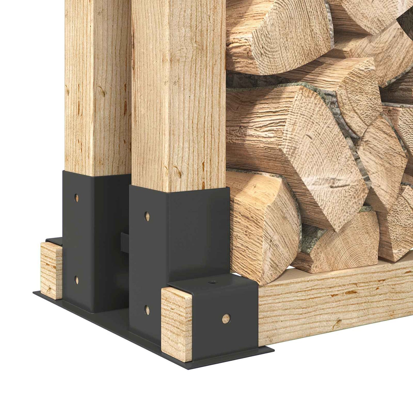 Hilfsmittel für Holzstapel 2 Stk. Anthrazit 34 x 10 x 15 cm