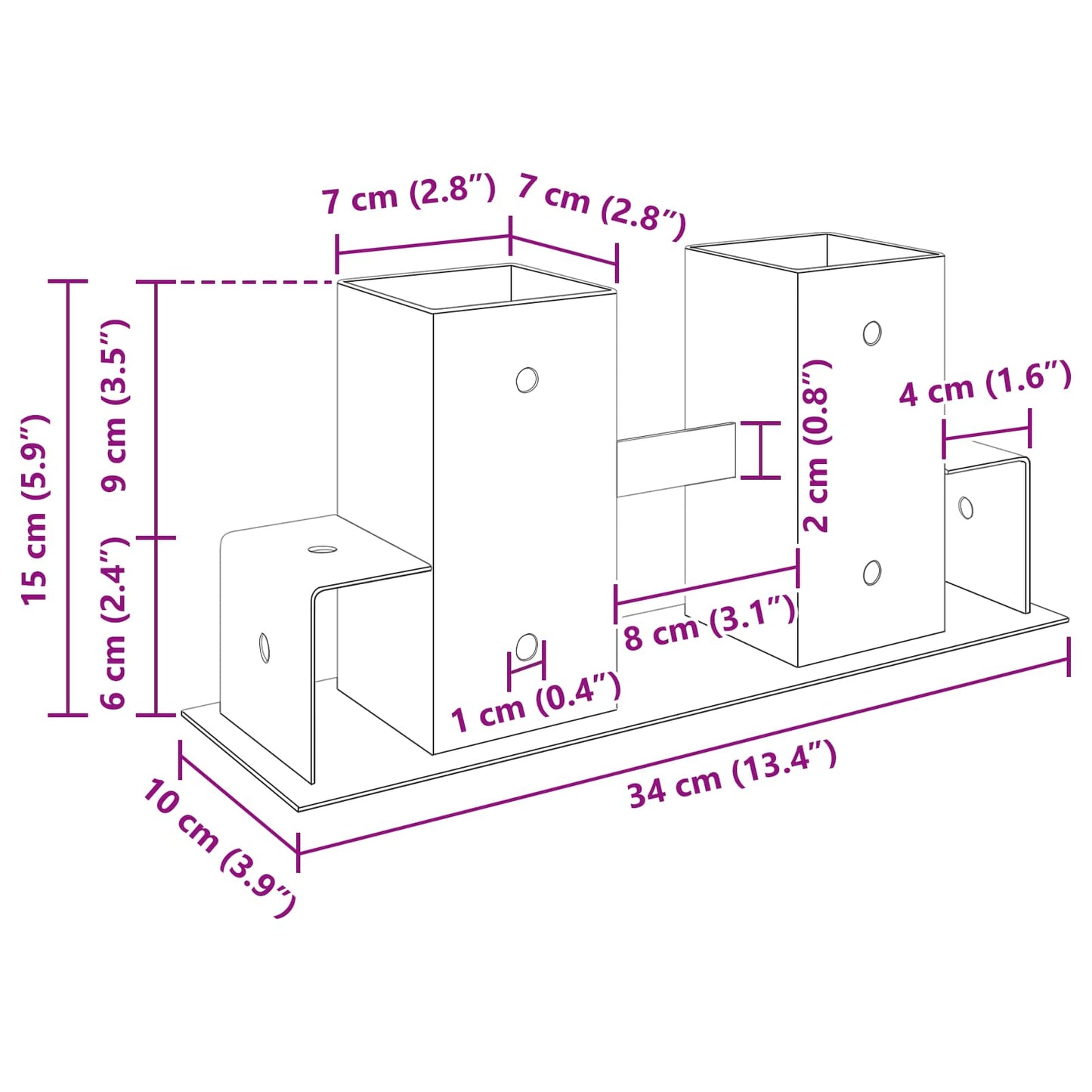 Hilfsmittel für Holzstapel 2 Stk. Anthrazit 34 x 10 x 15 cm