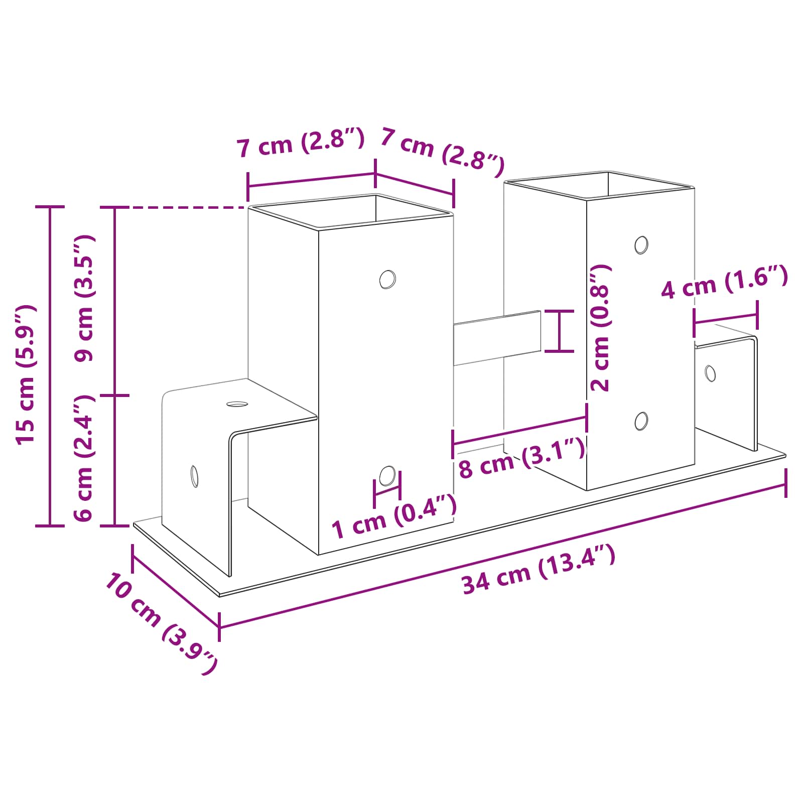 Hilfsmittel für Holzstapel 2 Stk. Anthrazit 34 x 10 x 15 cm