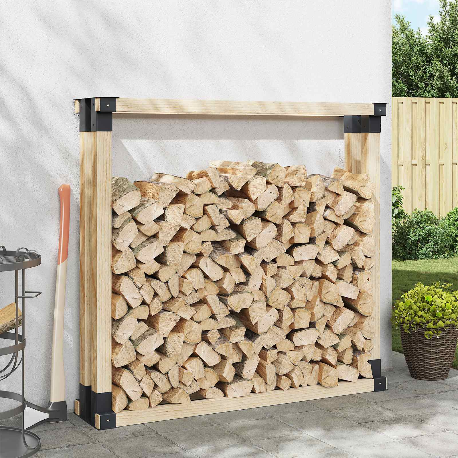Hilfsmittel für Holzstapel 4 Stk. Anthrazit 34 x 10 x 15 cm