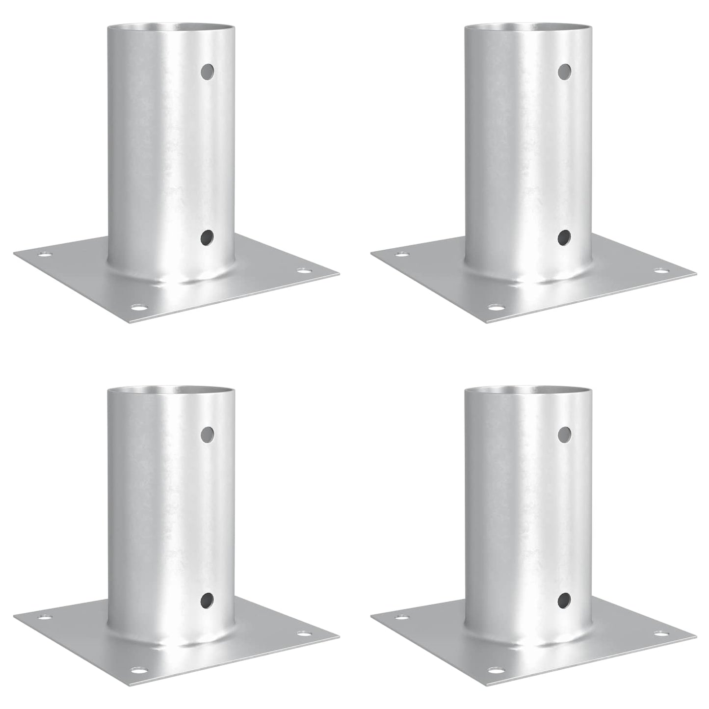 runder Bodenanker 4 Stk. Silber 15 x 15 x 15 cm Metall