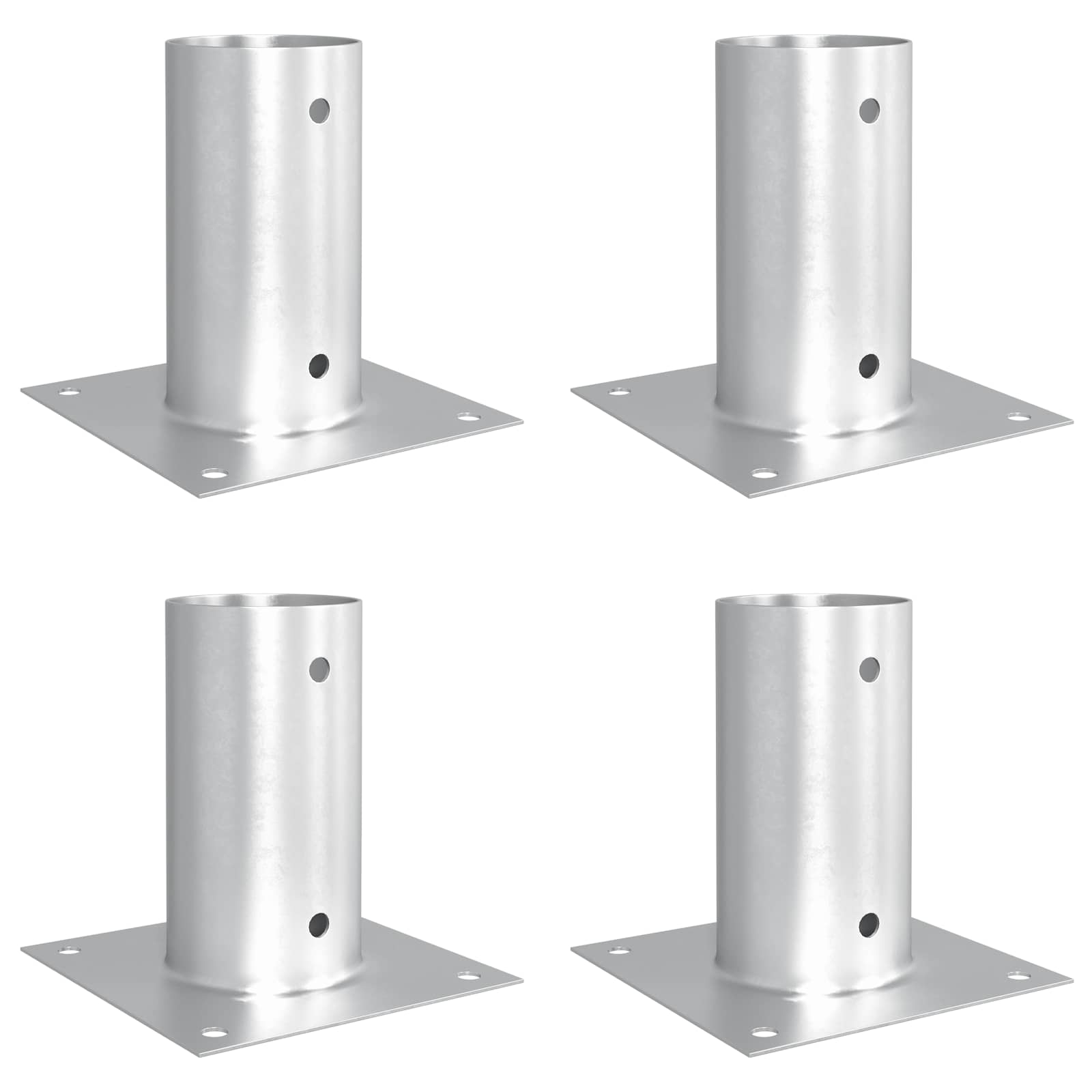 runder Bodenanker 4 Stk. Silber 15 x 15 x 15 cm Metall