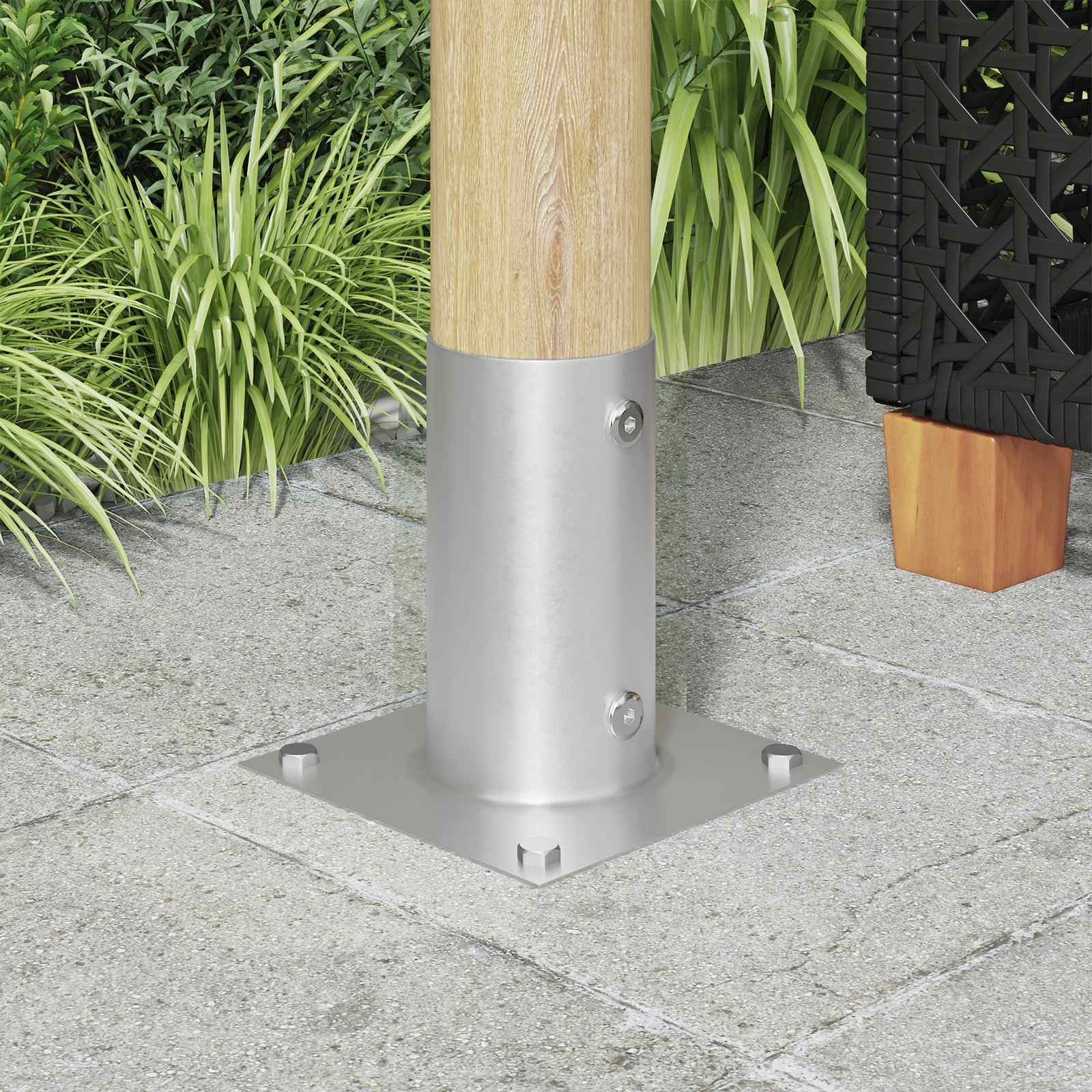 runder Bodenanker 12 Stk. Silber 15 x 15 x 15 cm Metall