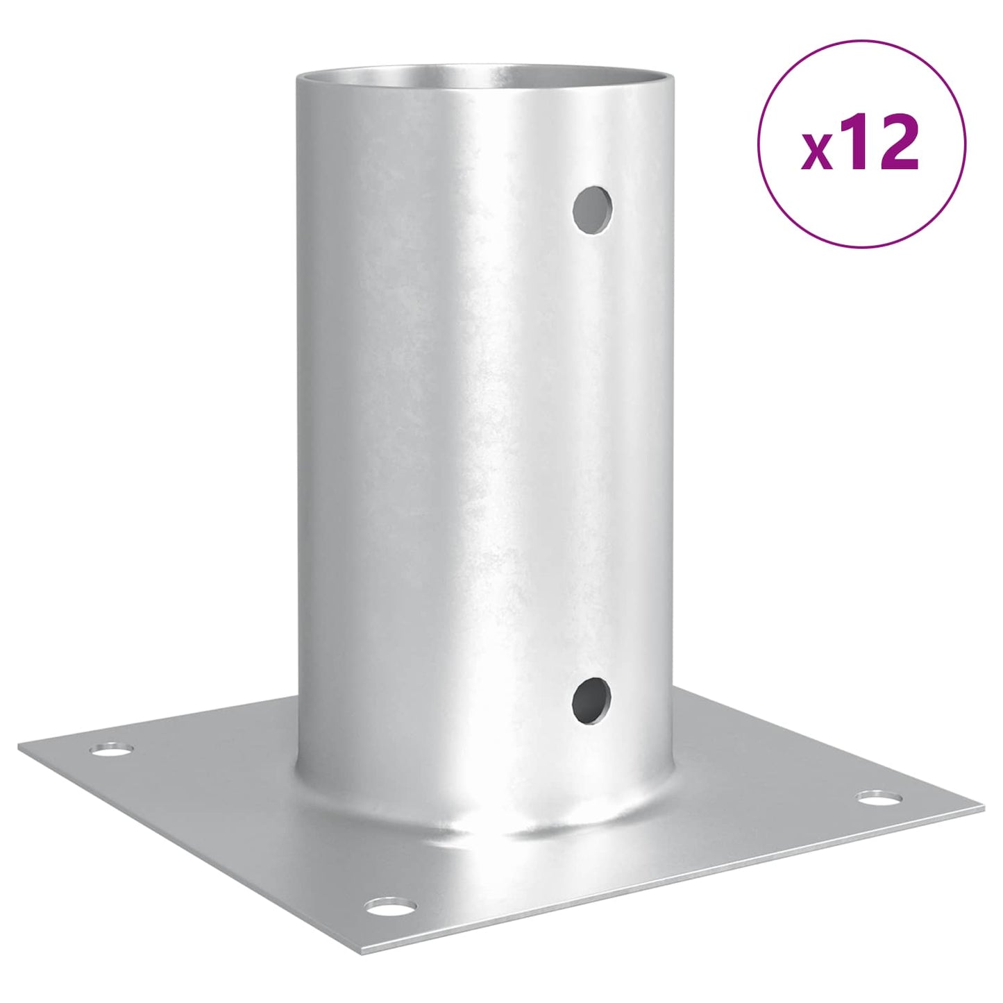 runder Bodenanker 12 Stk. Silber 15 x 15 x 15 cm Metall
