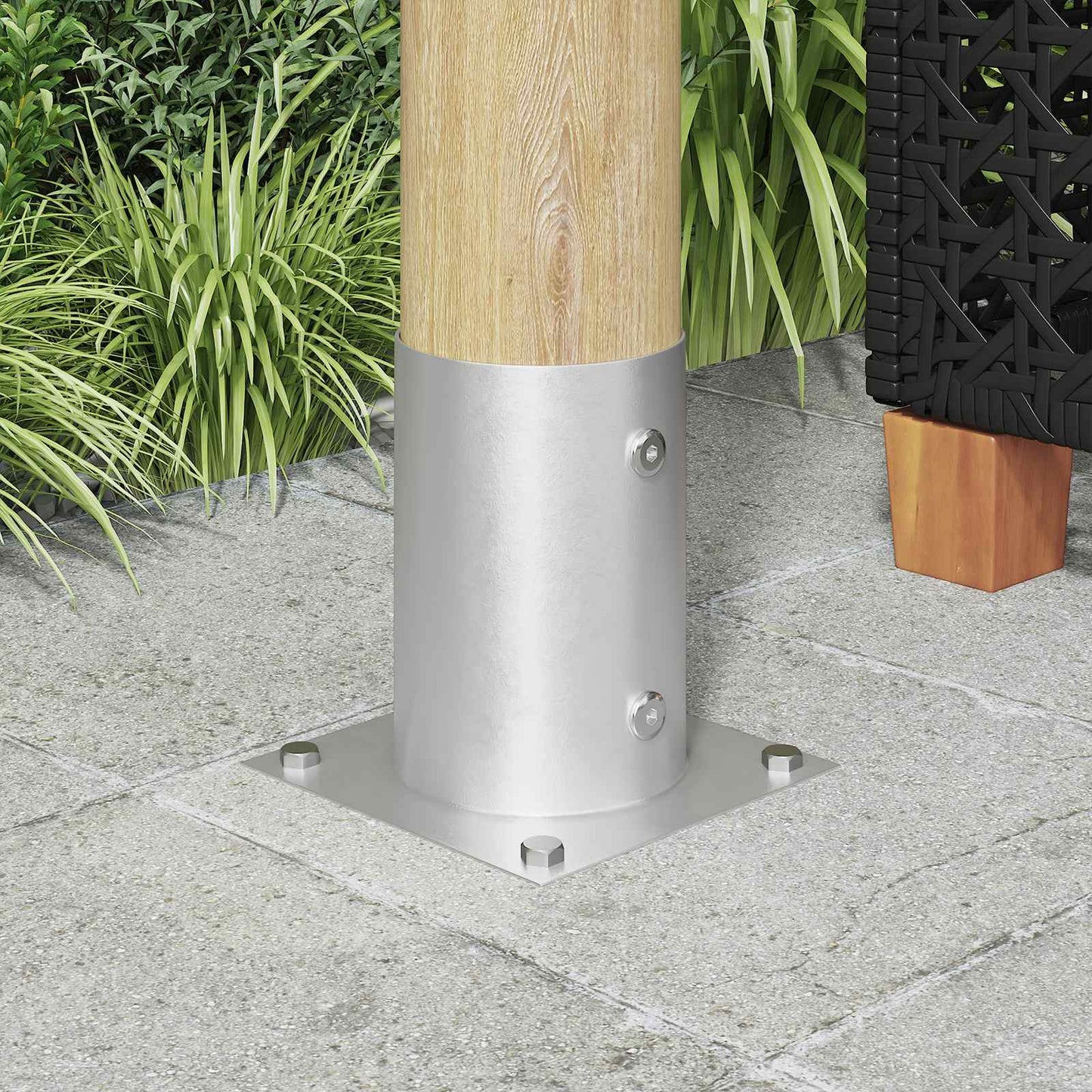 runder Bodenanker 4 Stk. Silber 15 x 15 x 15 cm Metall