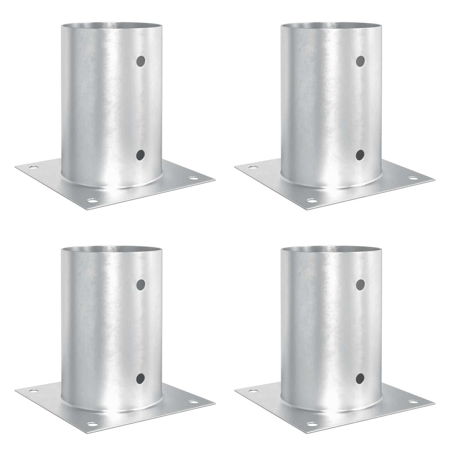 runder Bodenanker 4 Stk. Silber 15 x 15 x 15 cm Metall