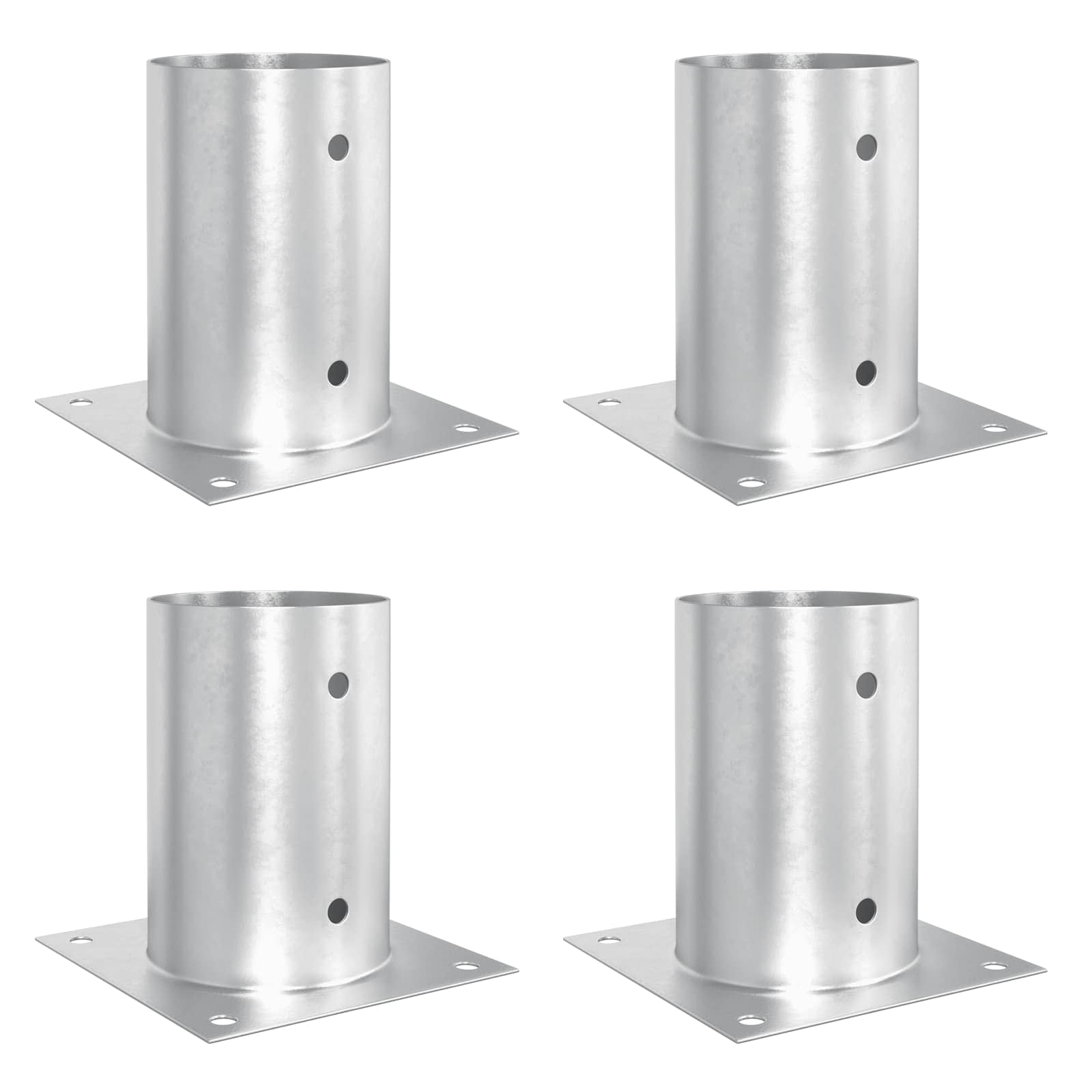 runder Bodenanker 4 Stk. Silber 15 x 15 x 15 cm Metall