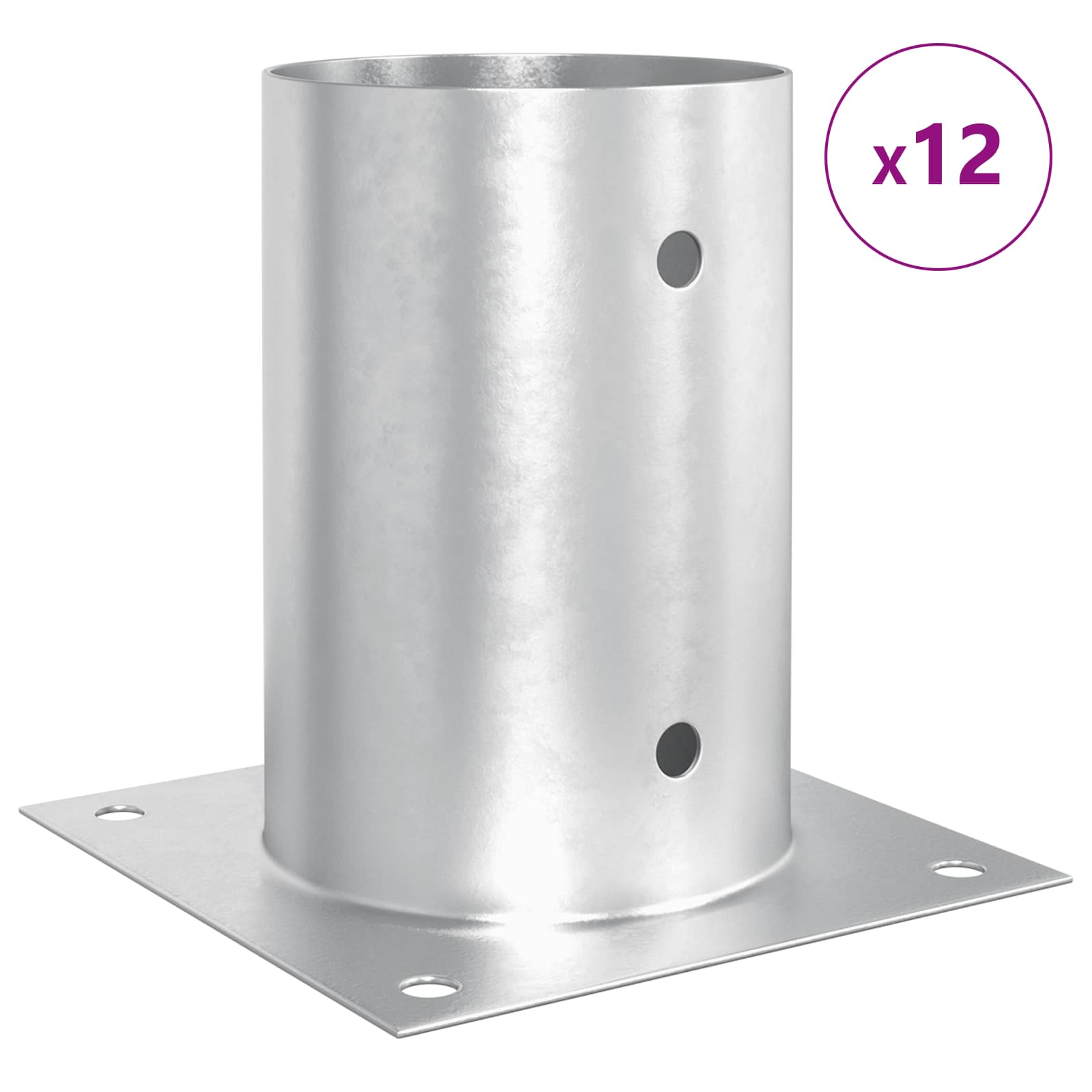 runder Bodenanker 12 Stk. Silber 15 x 15 x 15 cm Metall