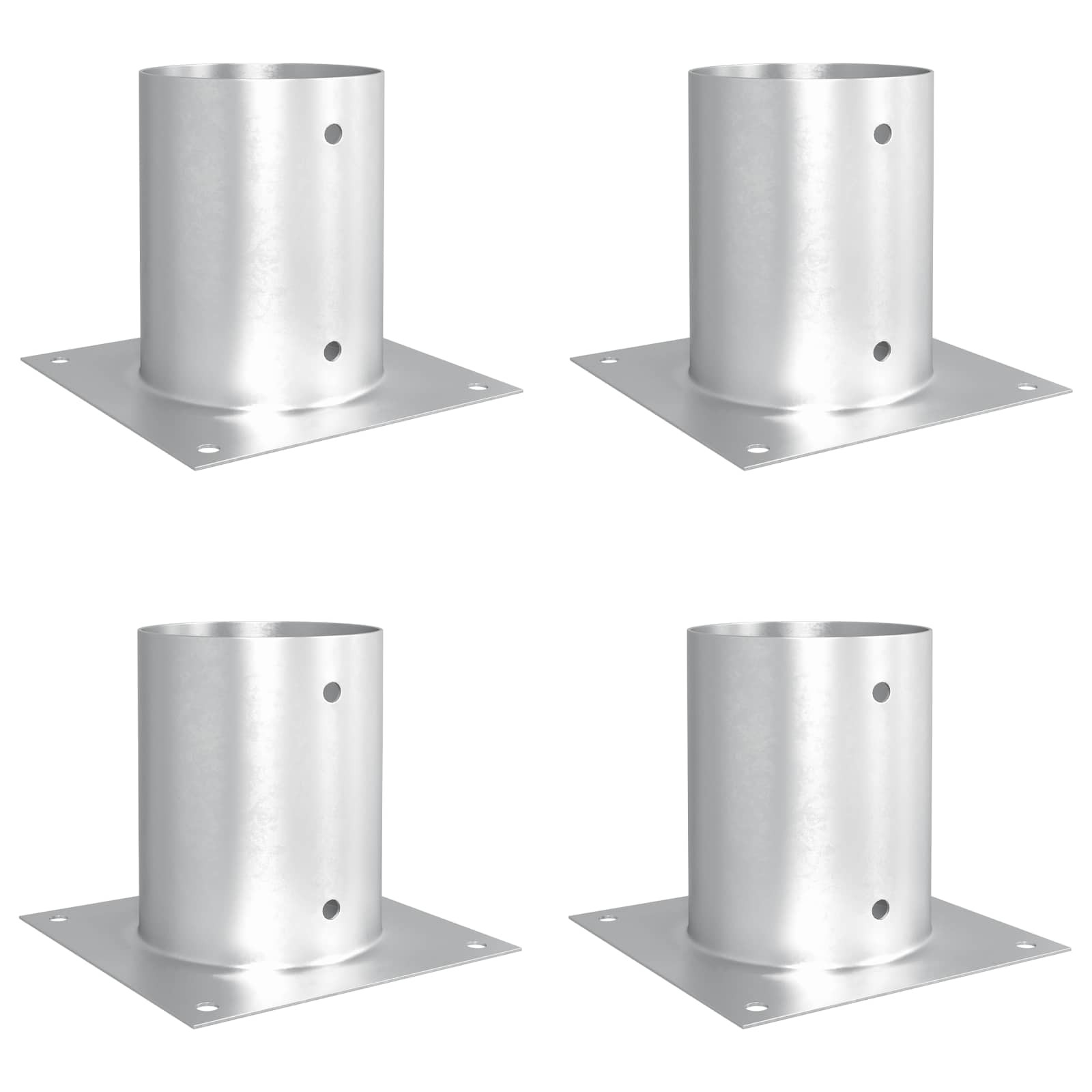 runder Bodenanker 4 Stk. Silber 18 x 18 x 15 cm Metall