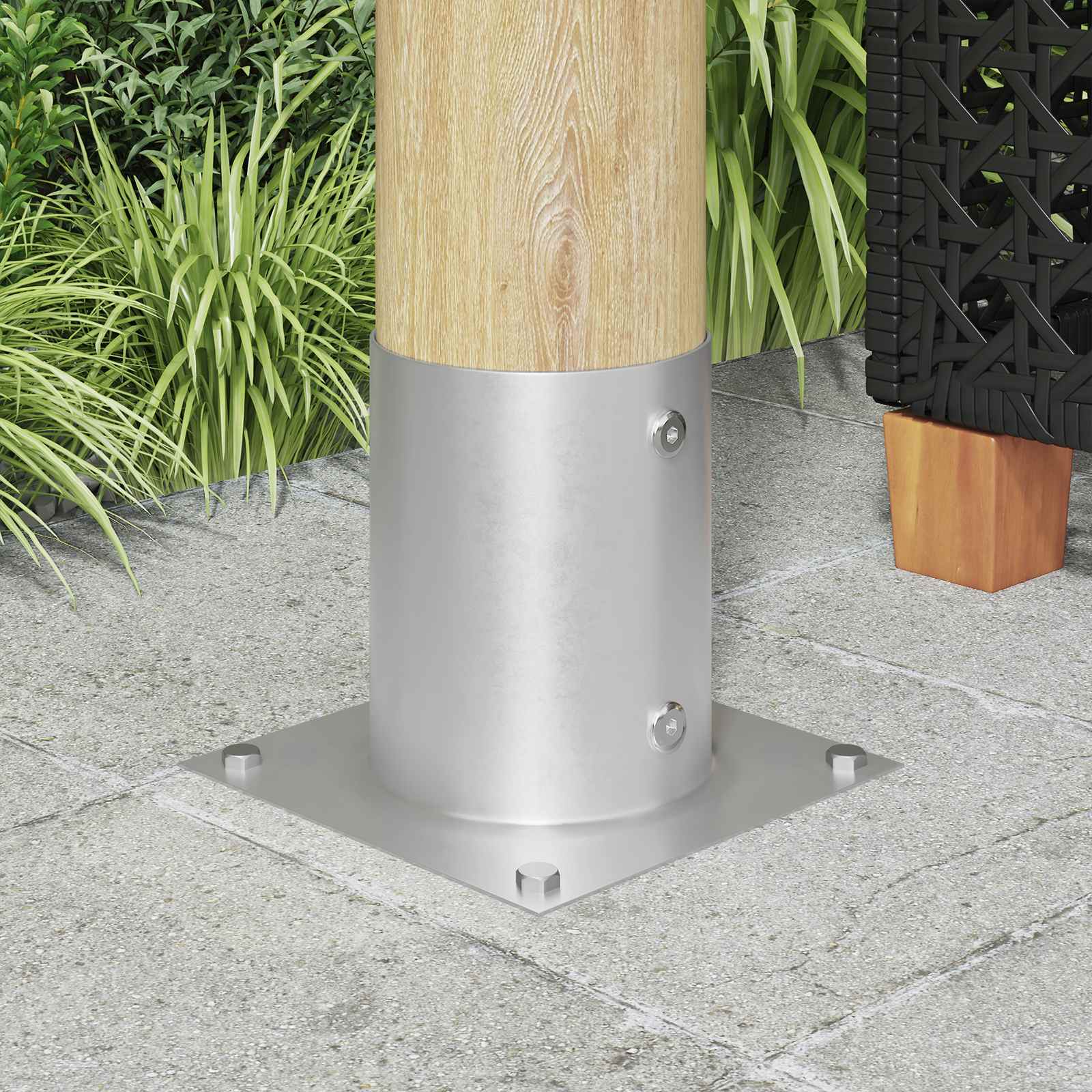 runder Bodenanker 12 Stk. Silber 18 x 18 x 15 cm Metall