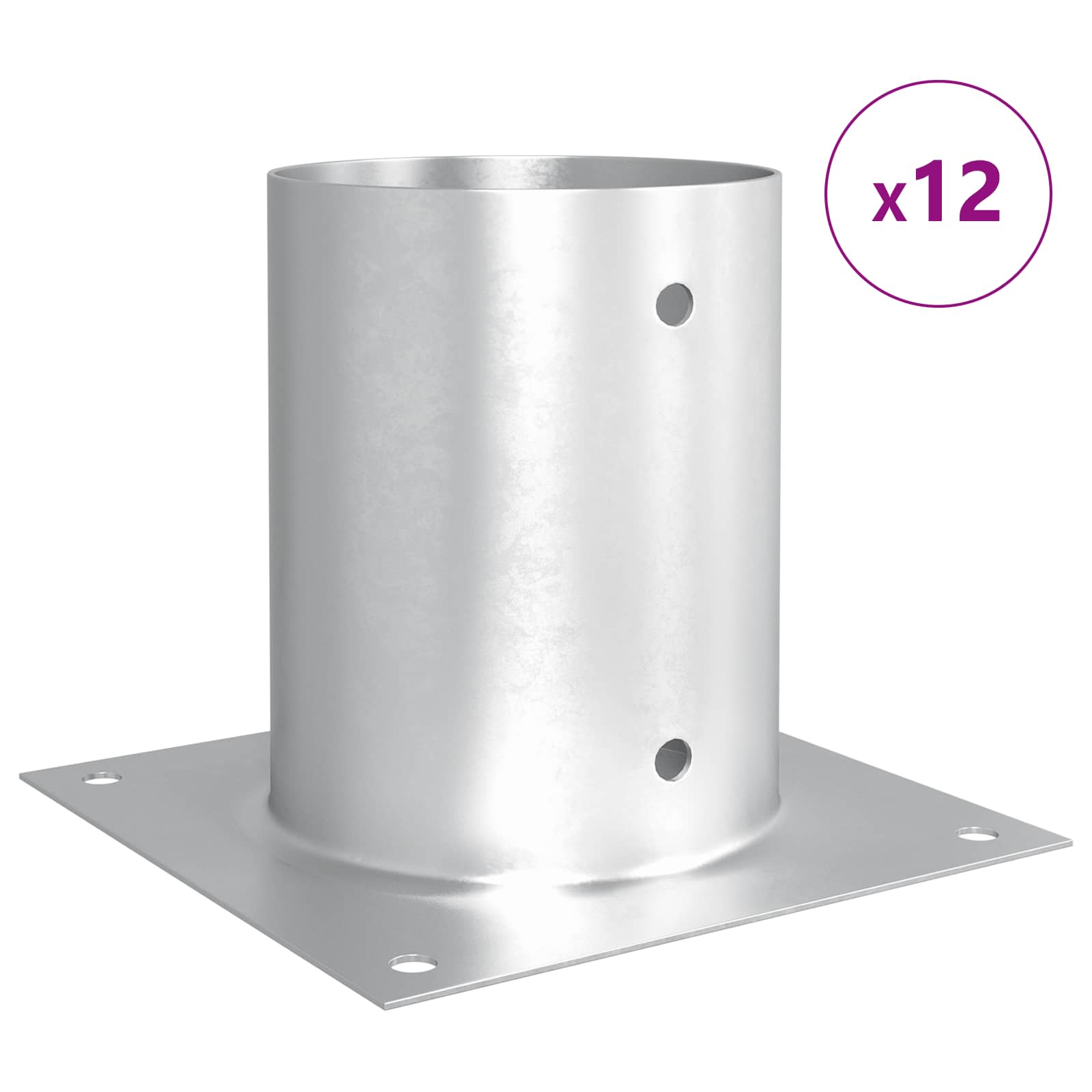 runder Bodenanker 12 Stk. Silber 18 x 18 x 15 cm Metall