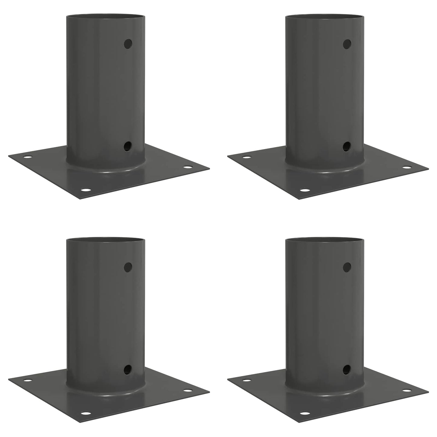 runder Bodenanker 4 Stk. Anthrazit 15 x 15 x 15 cm Metall