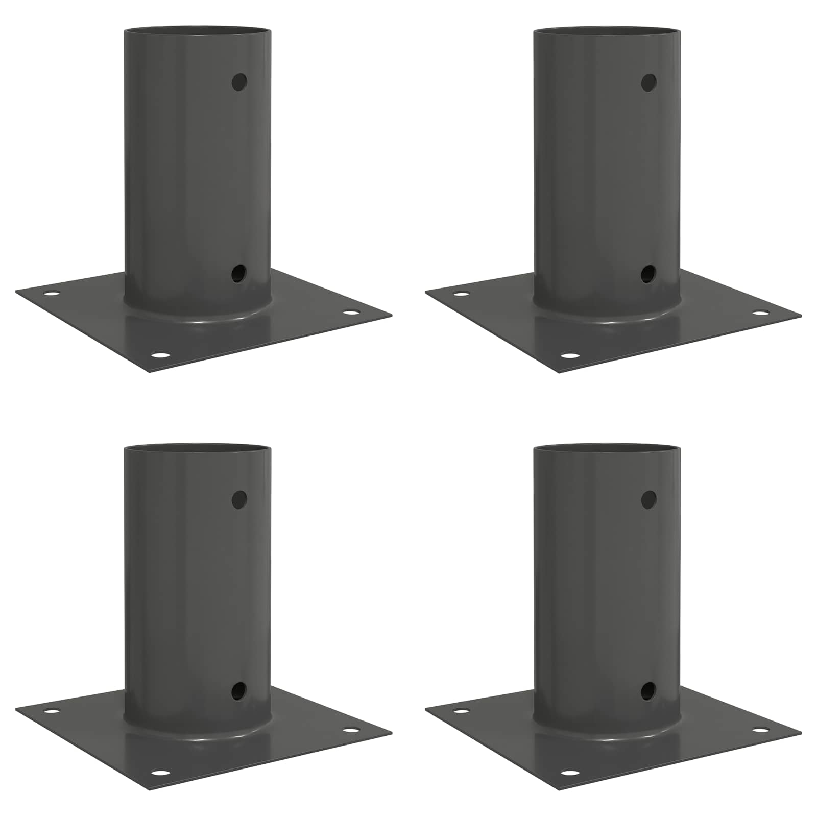 runder Bodenanker 4 Stk. Anthrazit 15 x 15 x 15 cm Metall