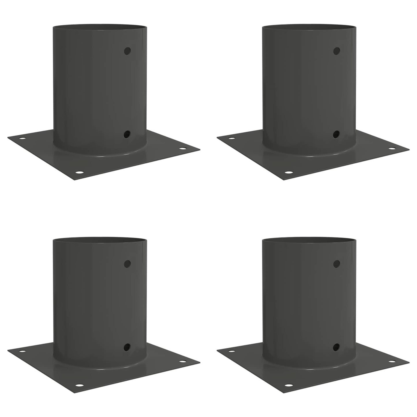 runder Bodenanker 4 Stk. Anthrazit 18 x 18 x 15 cm Metall