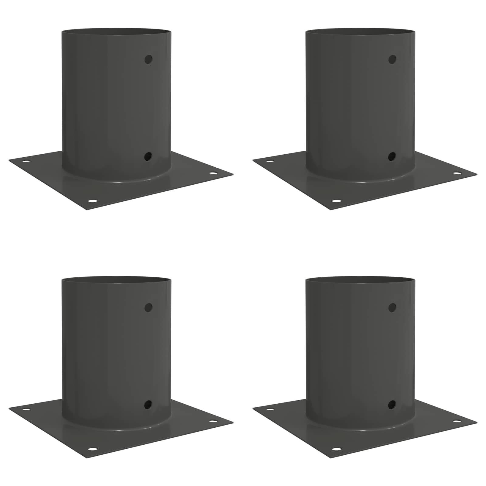 runder Bodenanker 4 Stk. Anthrazit 18 x 18 x 15 cm Metall