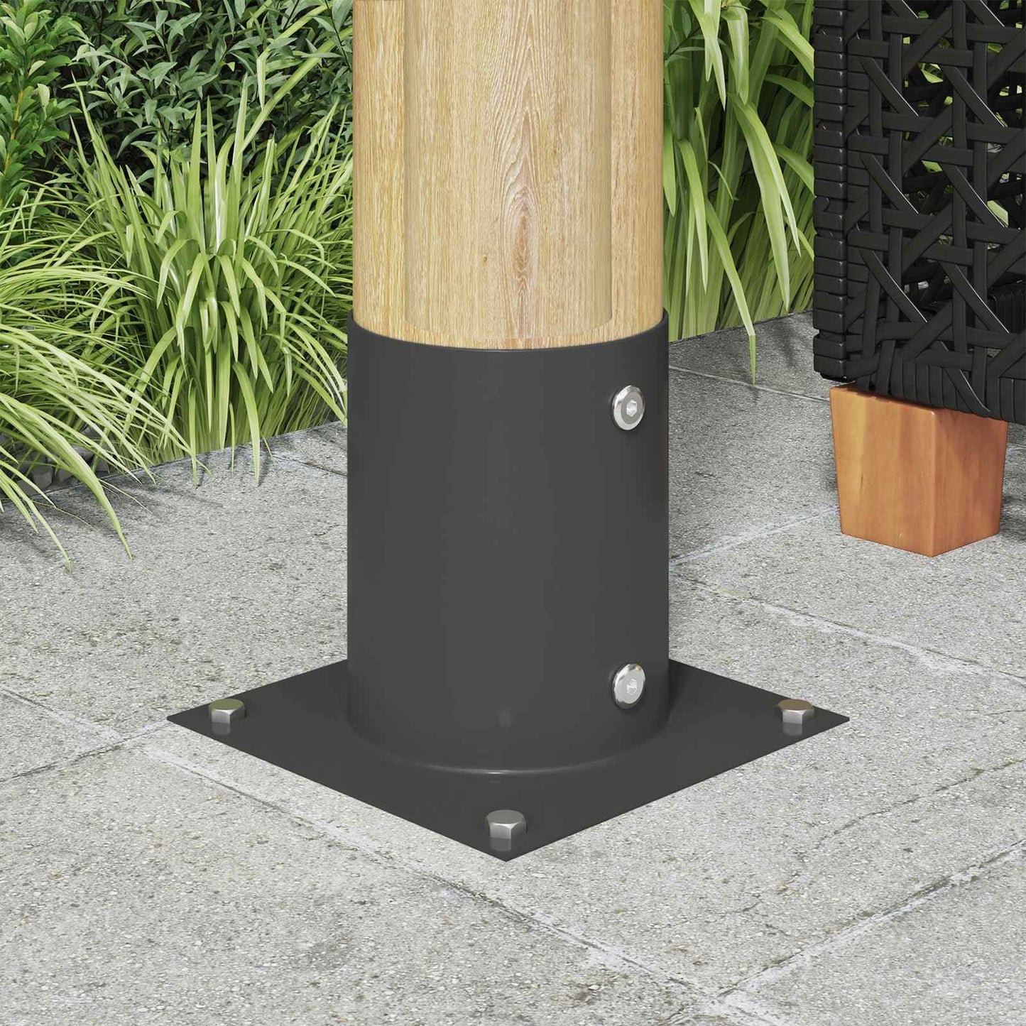 runder Bodenanker 12 Stk. Anthrazit 18 x 18 x 15 cm Metall