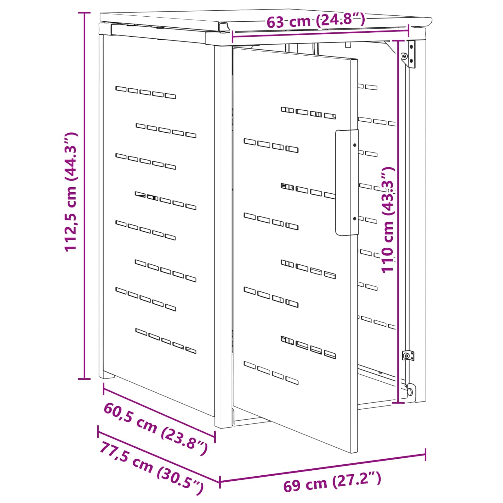 Rollbehälterlagerung for 1 Bin 240L Anthrazit