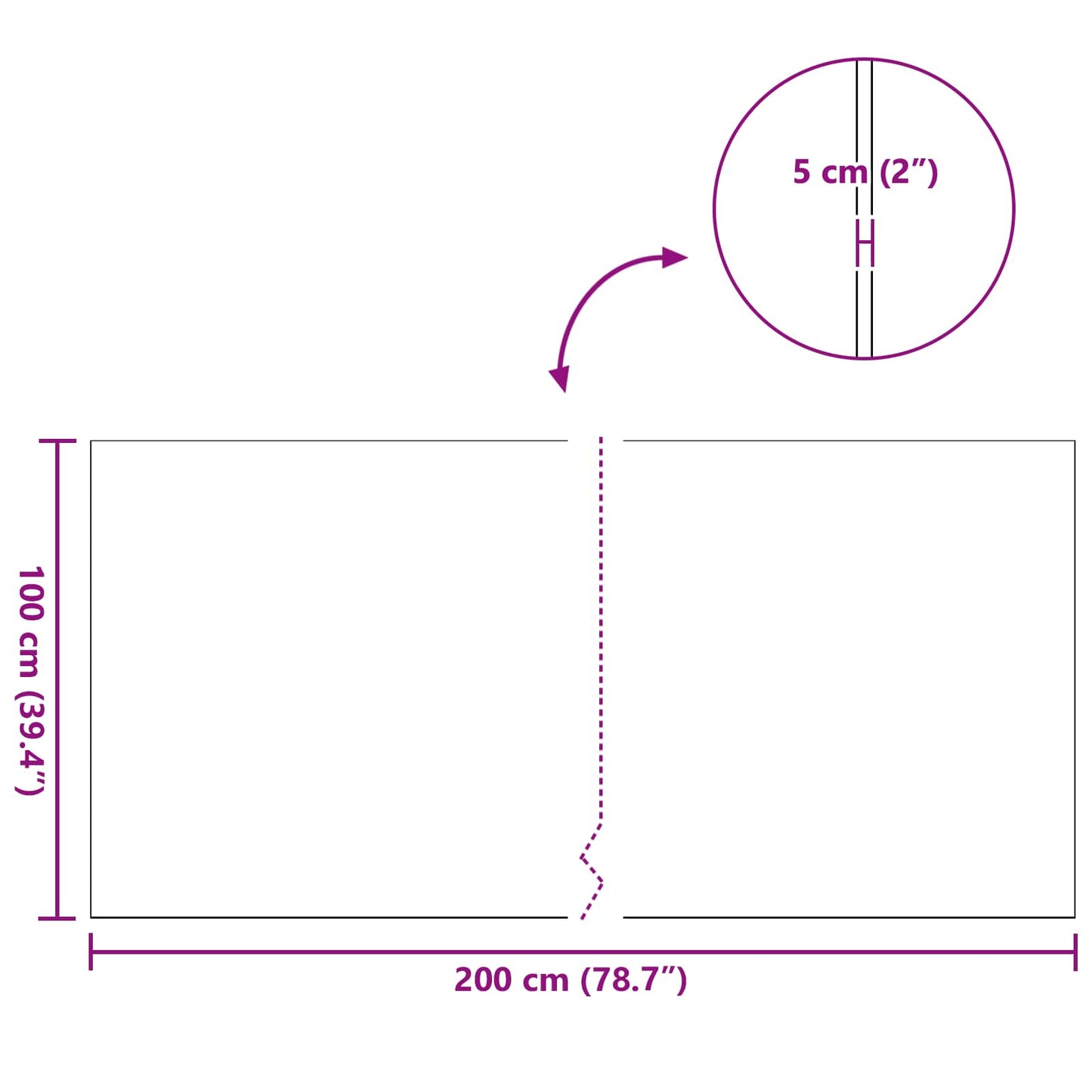 Kunstgras 100 x 200 cm Green PP und PE