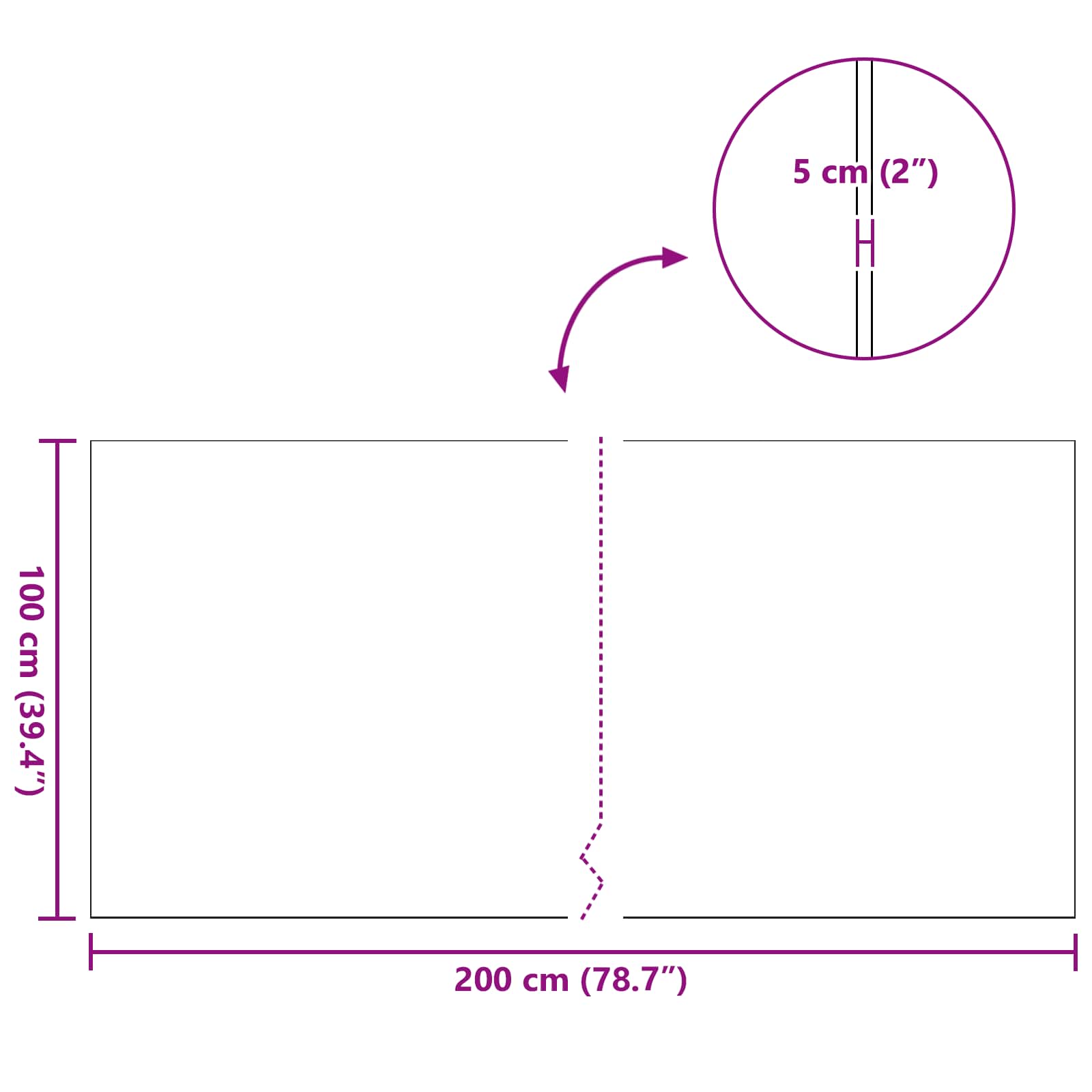 Kunstgras 100 x 200 cm Green PP und PE
