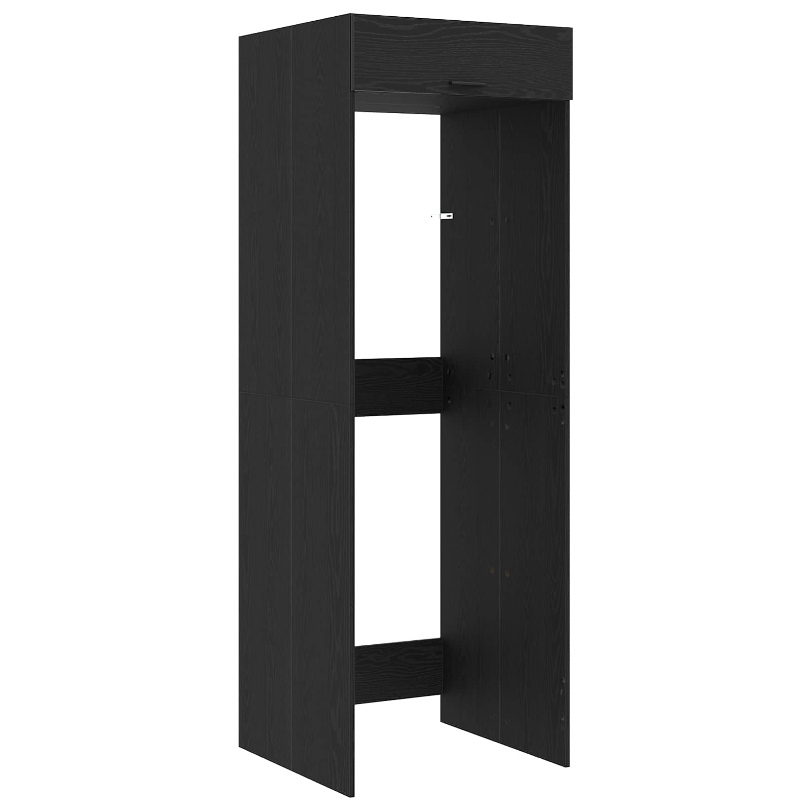 Waschmaschinen-Schrank Schwarz Eichen-Optik 67,5 x 68 x 200 cm