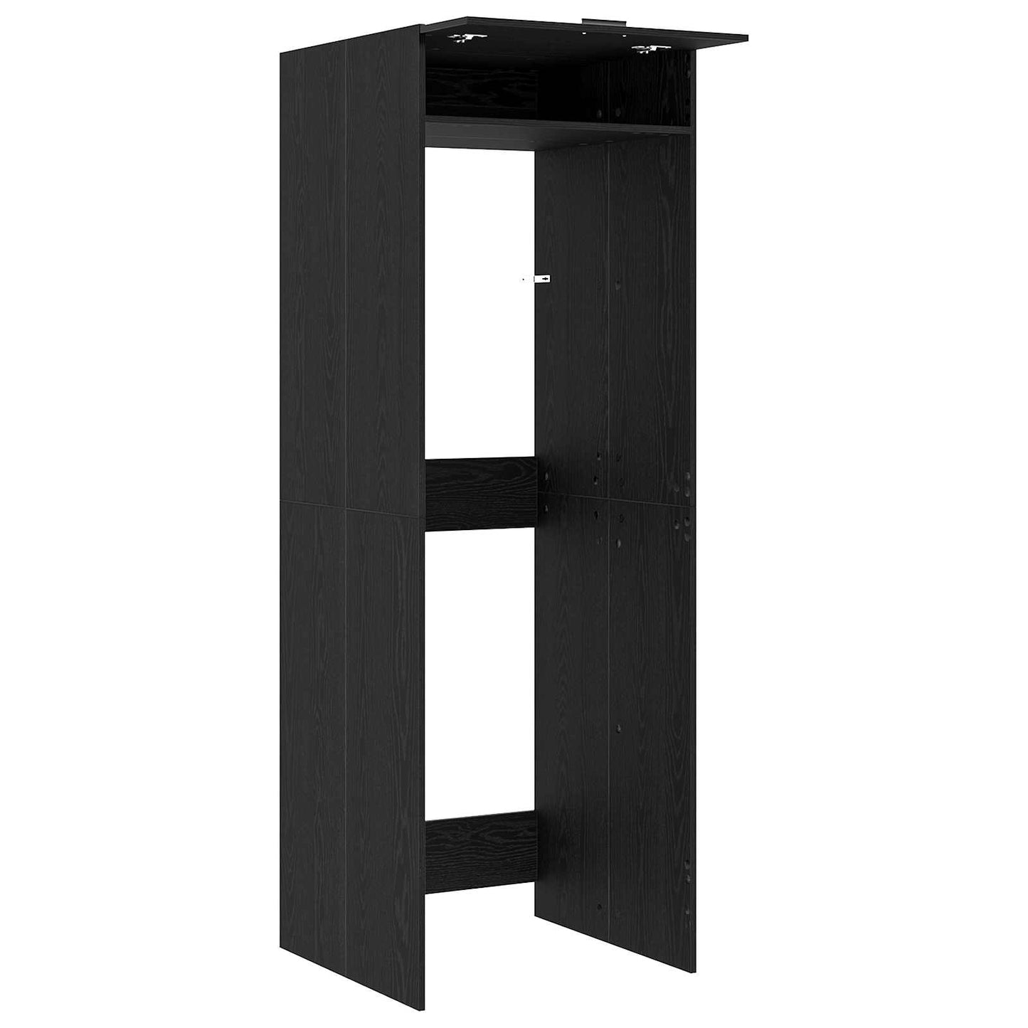 Waschmaschinen-Schrank Schwarz Eichen-Optik 67,5 x 68 x 200 cm