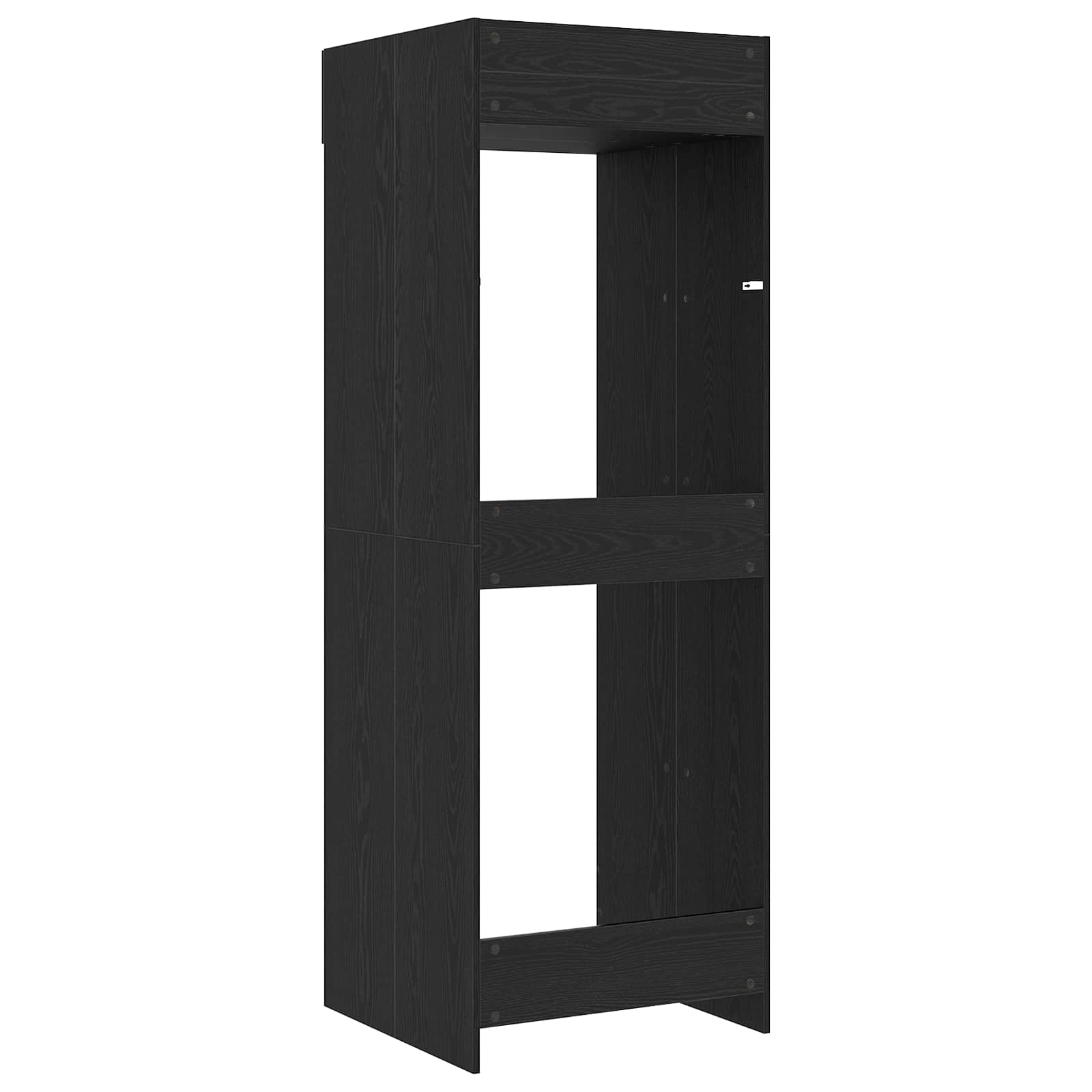 Waschmaschinen-Schrank Schwarz Eichen-Optik 67,5 x 68 x 200 cm