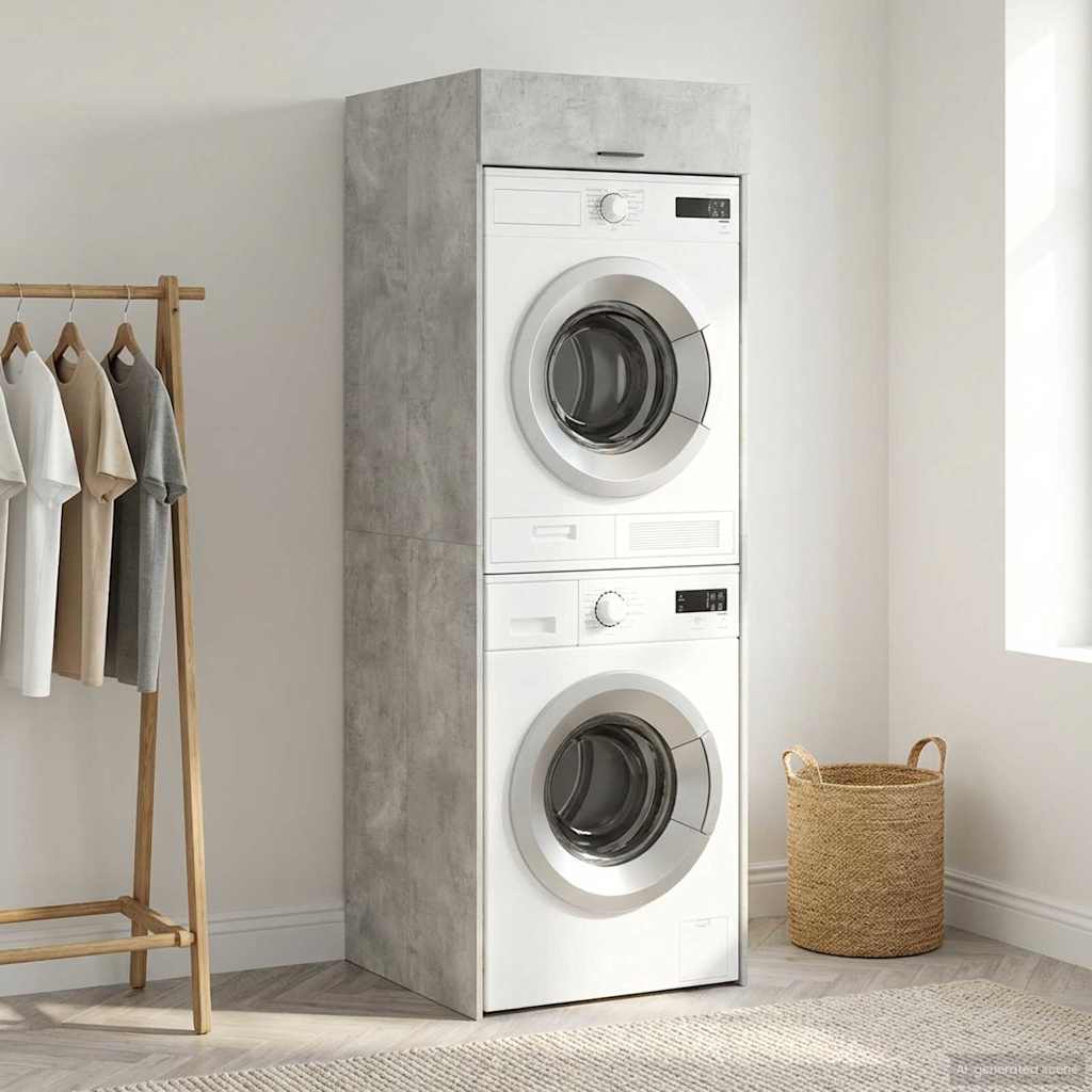 Waschmaschinen-Schrank Betongrau 67,5 x 68 x 200 cm