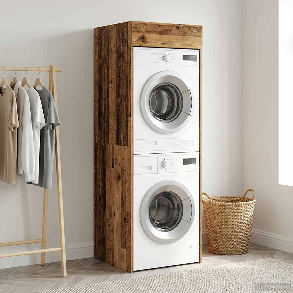 Waschmaschinen-Schrank Altholz 67,5 x 68 x 200 cm Holzwerkstoff