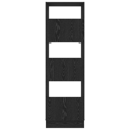 Wäscheschrank mit Tür Schwarz Eichen-Optik 50 x 68 x 162 cm
