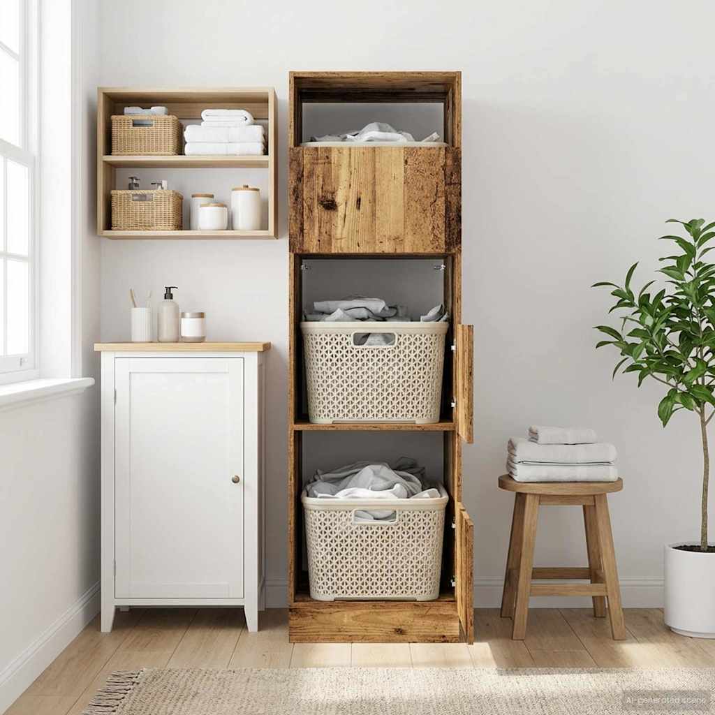 Wäscheschrank Artisan-Eiche 50 x 68 x 162 cm Holzwerkstoff