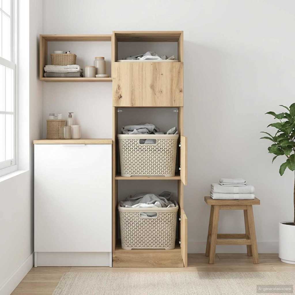 Wäscheschrank Artisan-Eiche 50 x 68 x 162 cm Holzwerkstoff